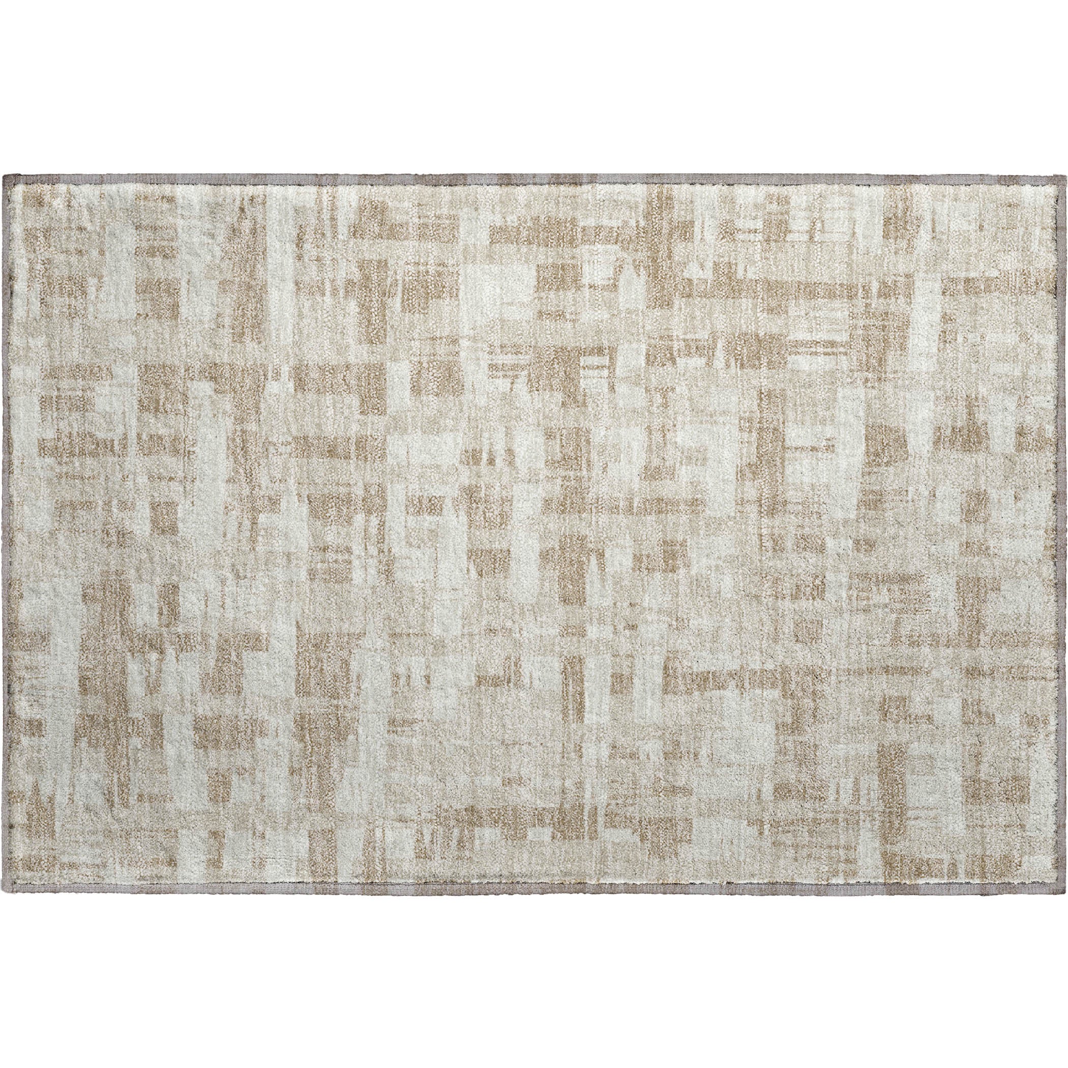 Seoul Machine Washable Transitional Taupe Brown Rug 1'8" x 2'6" #shape_Rectangle