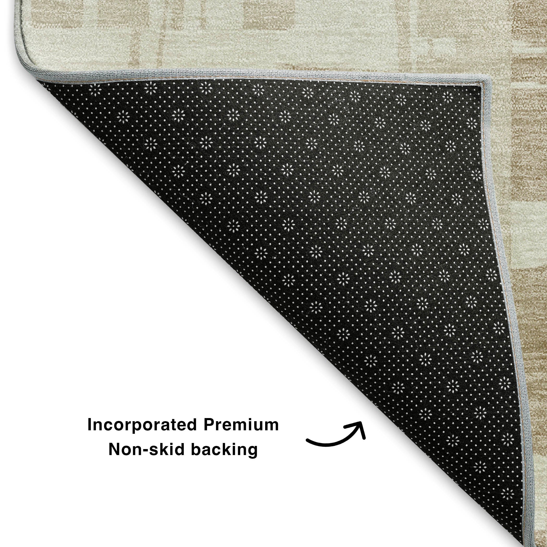 Seoul Machine Washable Transitional Taupe Brown Rug 1'8" x 2'6" #shape_Rectangle