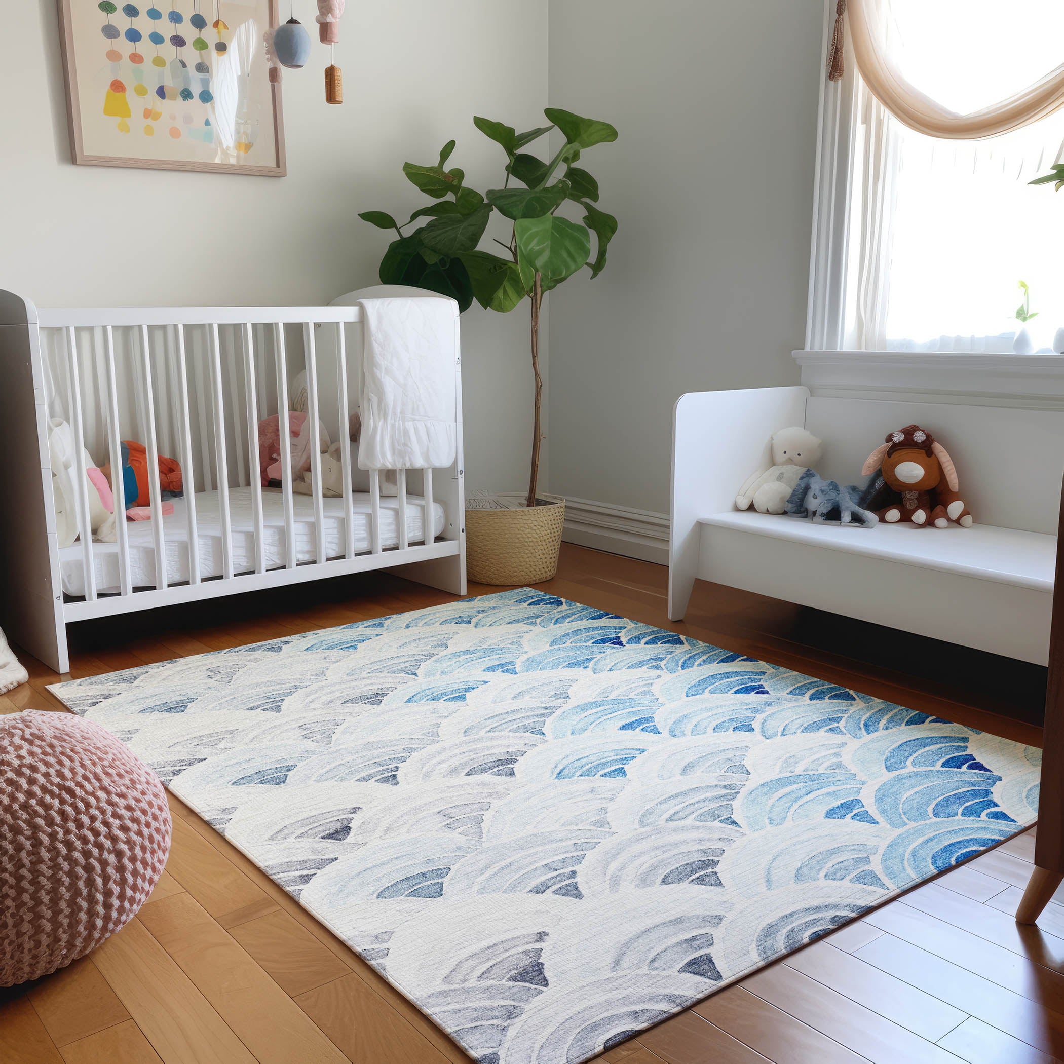 Athens Machine Washable Coastal Blue Rug 2'6" x 3'10" #shape_Rectangle
