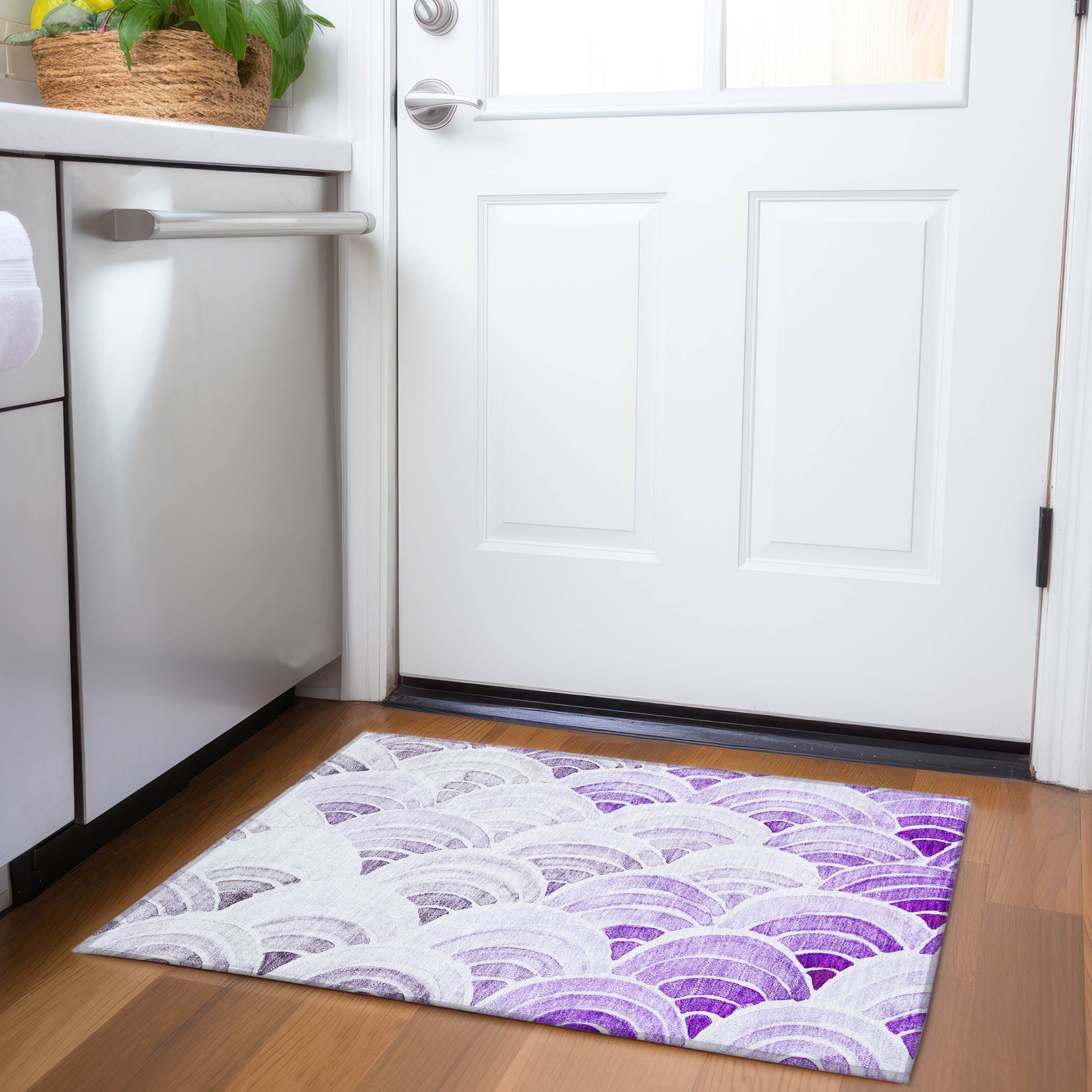 Athens Machine Washable Coastal Purple Rug 1'8" x 2'6" #shape_Rectangle