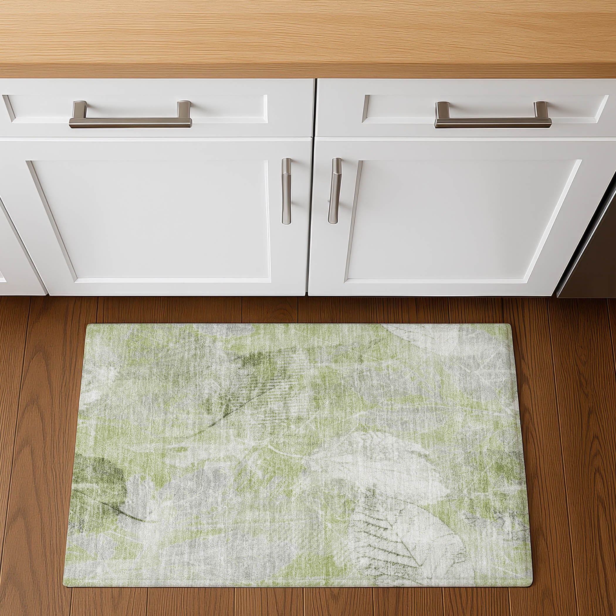 Sarajevo Machine Washable Transitional Aloe Green Rug 1'8" x 2'6" #shape_Rectangle