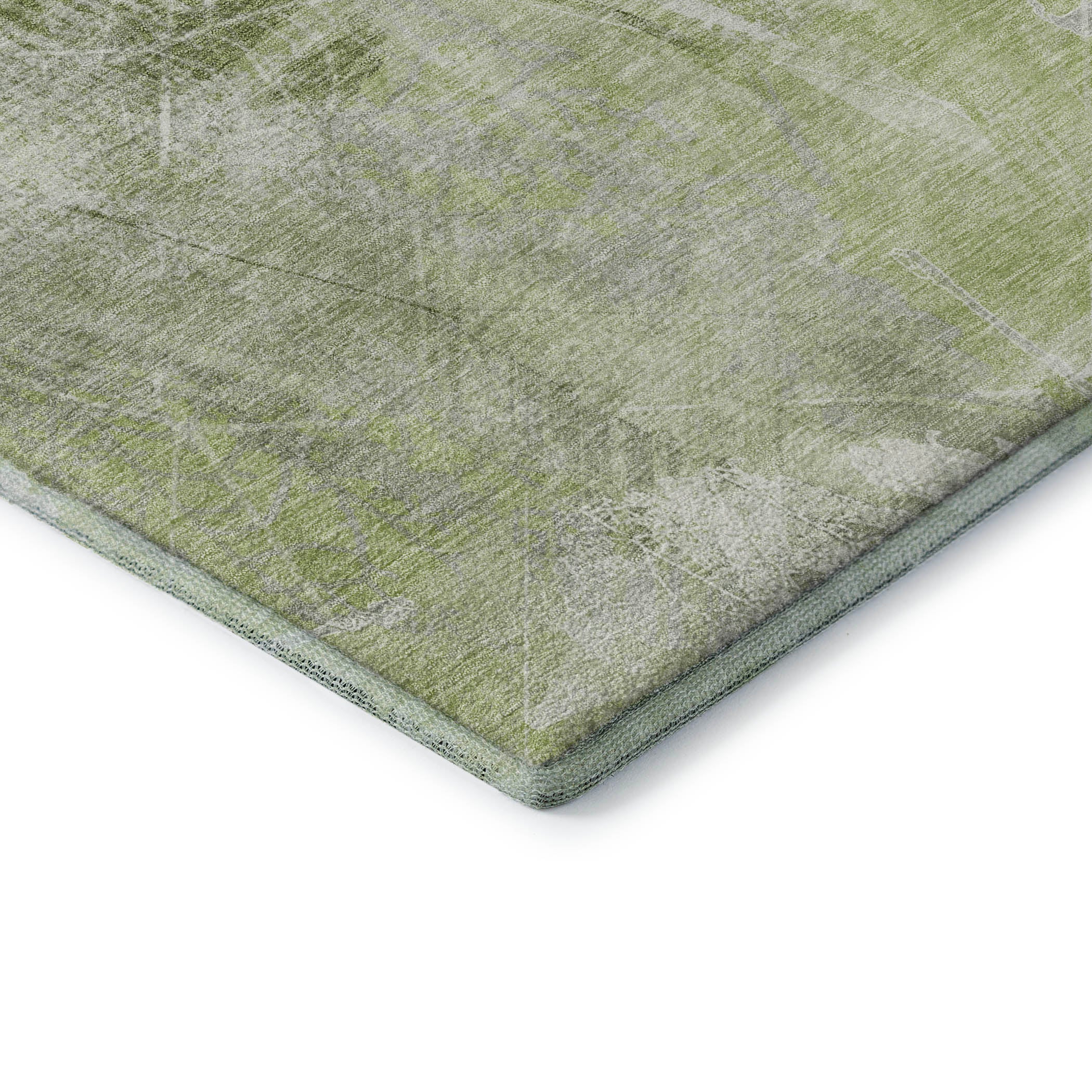 Sarajevo Machine Washable Transitional Aloe Green Rug 1'8" x 2'6" #shape_Rectangle