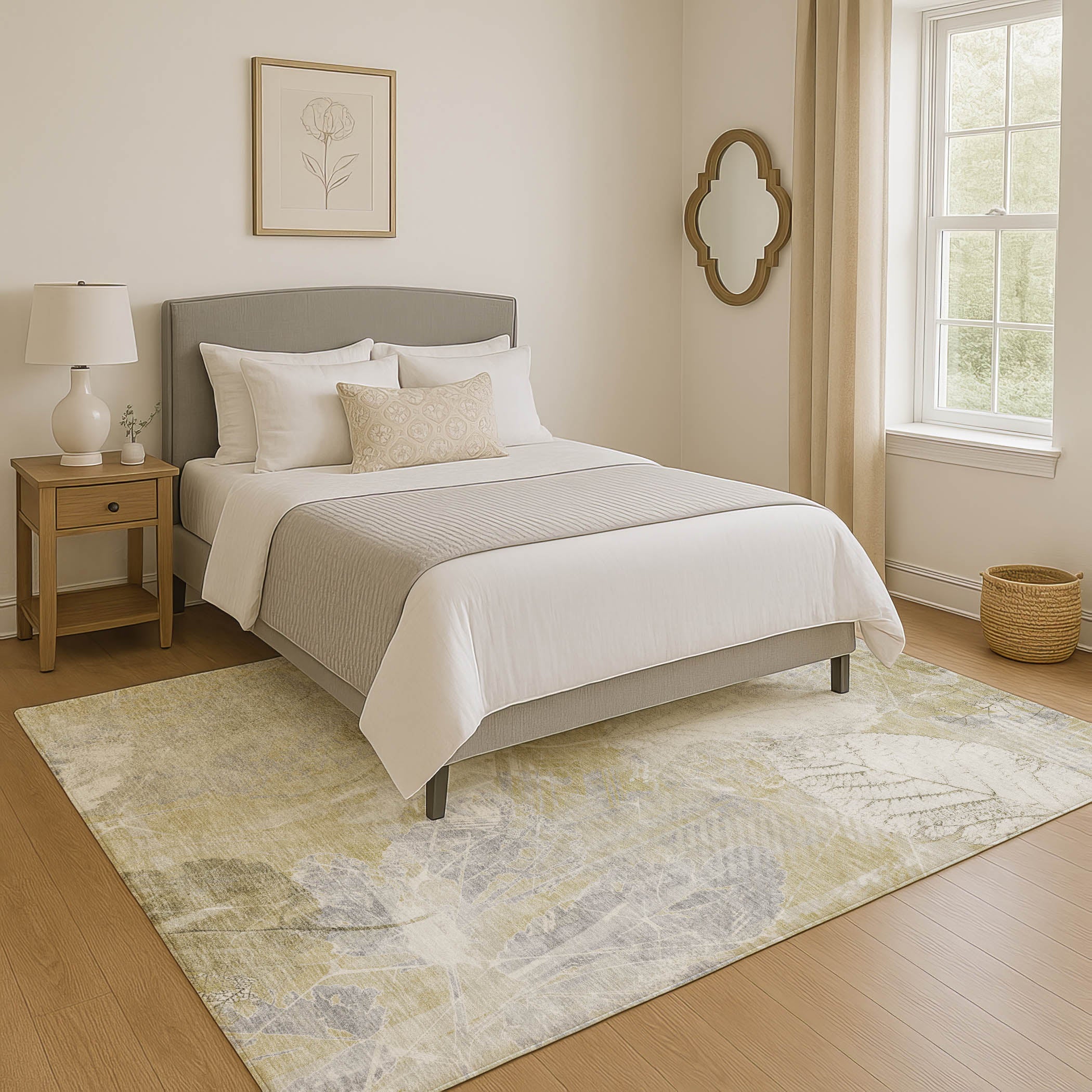 Sarajevo Machine Washable Transitional Beige Brown Rug 2'6" x 3'10" #shape_Rectangle