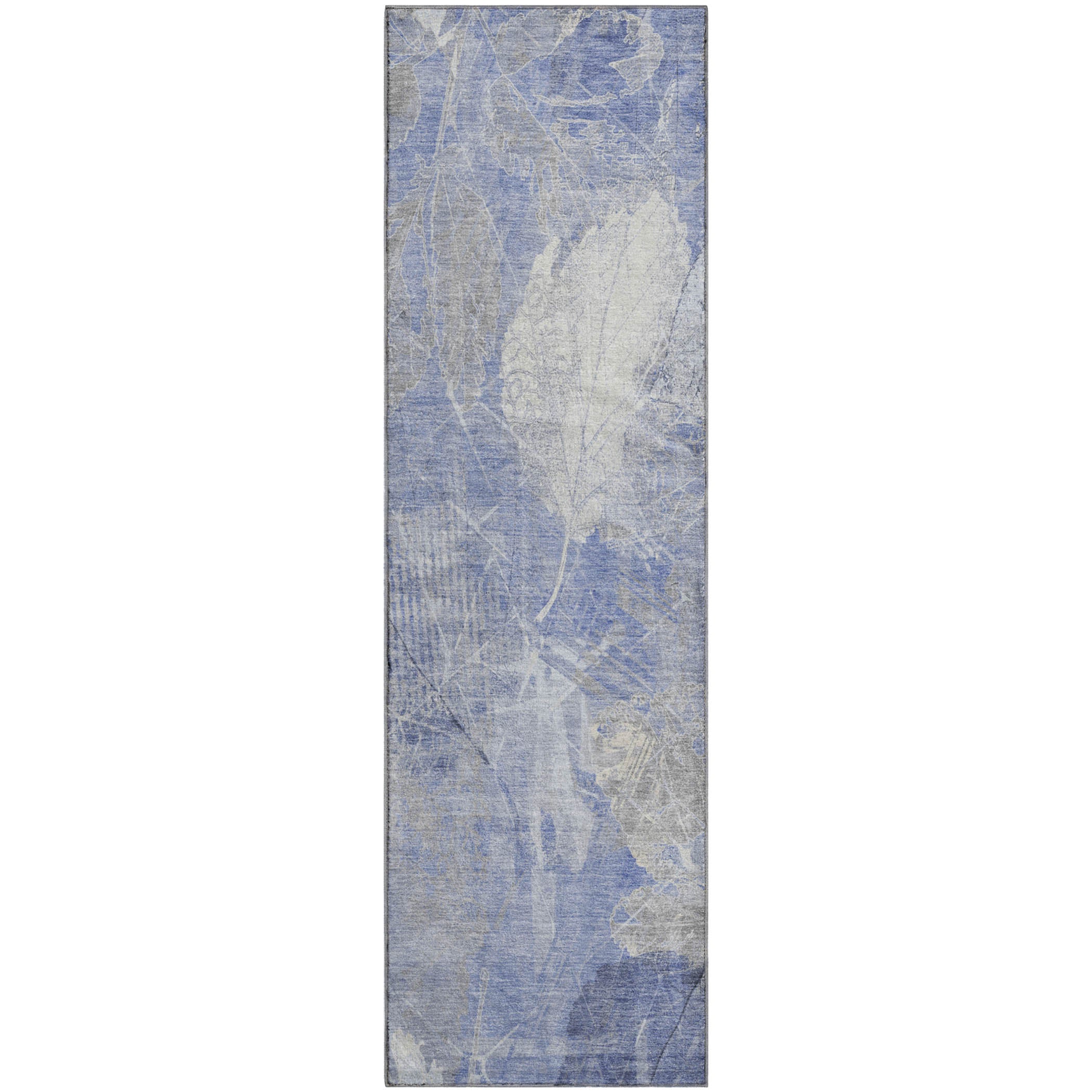 Sarajevo Machine Washable Transitional Denim Blue Rug 2'3" x 7'6" #shape_Runner