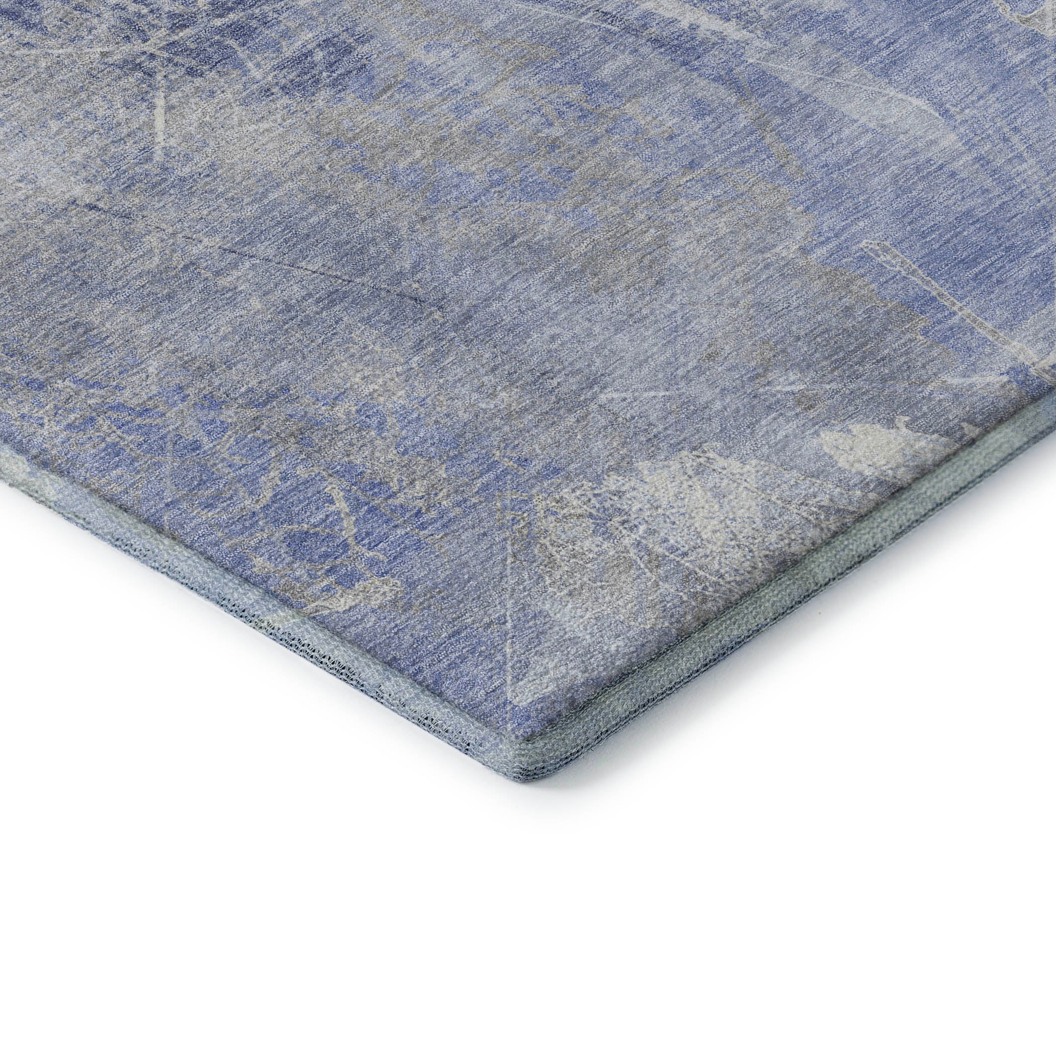 Sarajevo Machine Washable Transitional Denim Blue Rug 1'8" x 2'6" #shape_Rectangle
