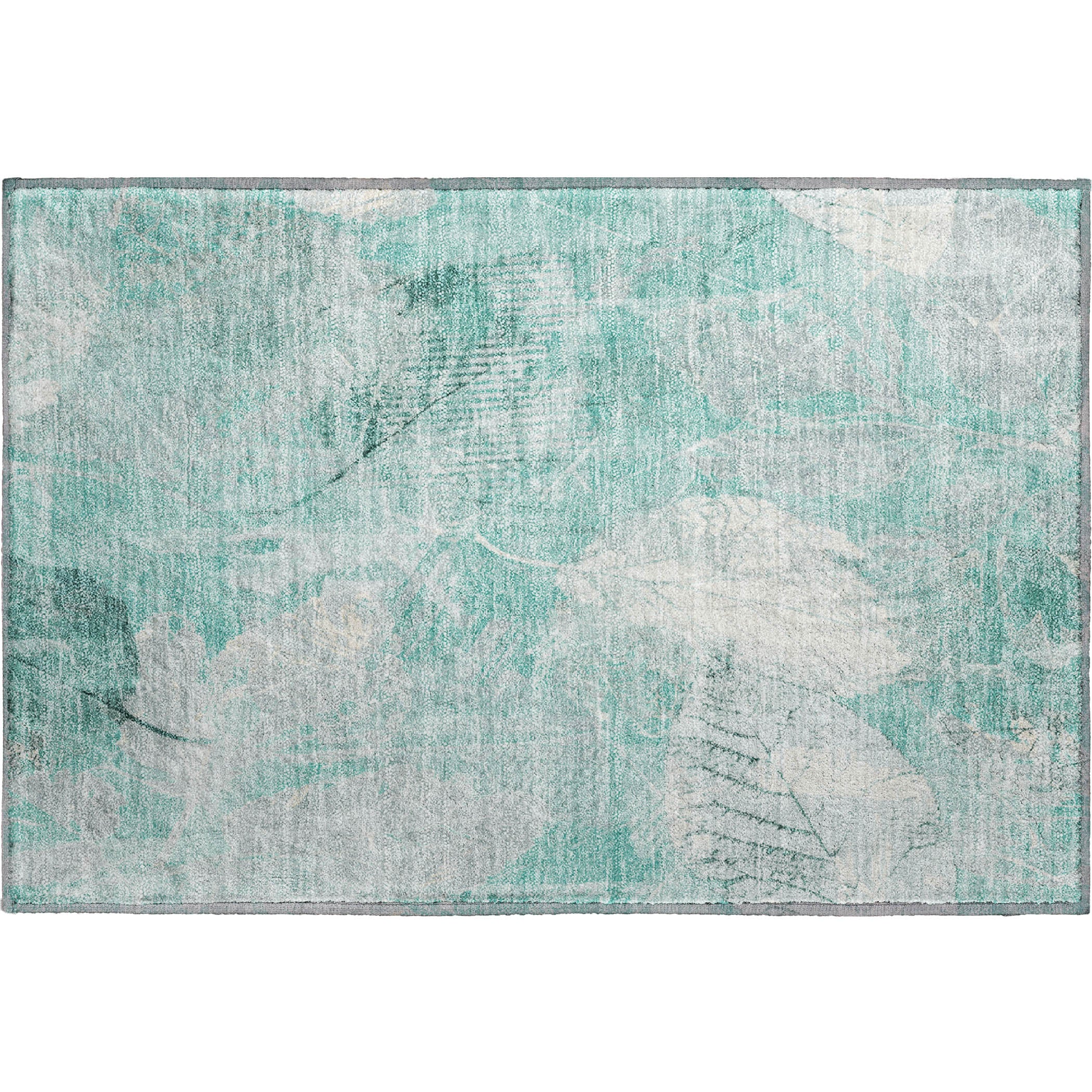 Sarajevo Machine Washable Transitional Teal Rug 1'8" x 2'6" #shape_Rectangle