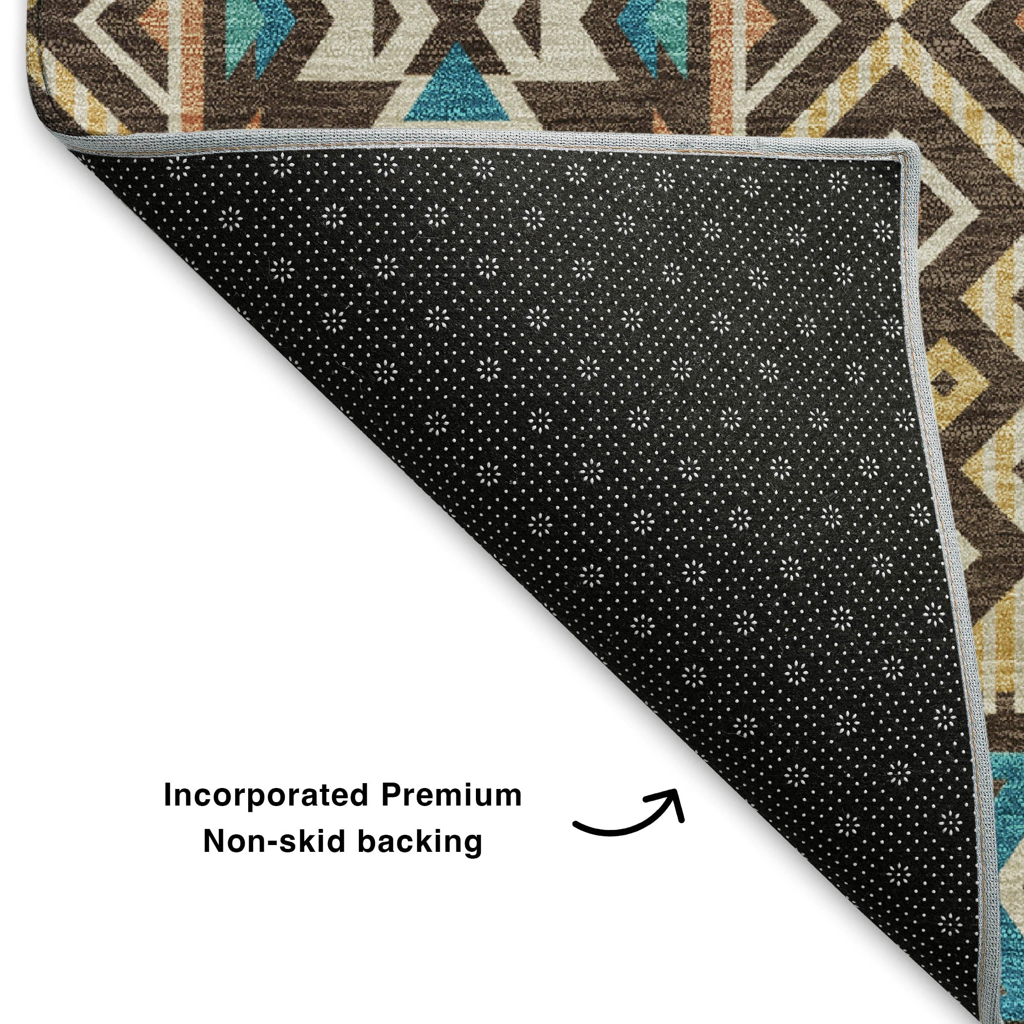 Siena Machine Washable Transitional Brown Rug 1'8" x 2'6" #shape_Rectangle