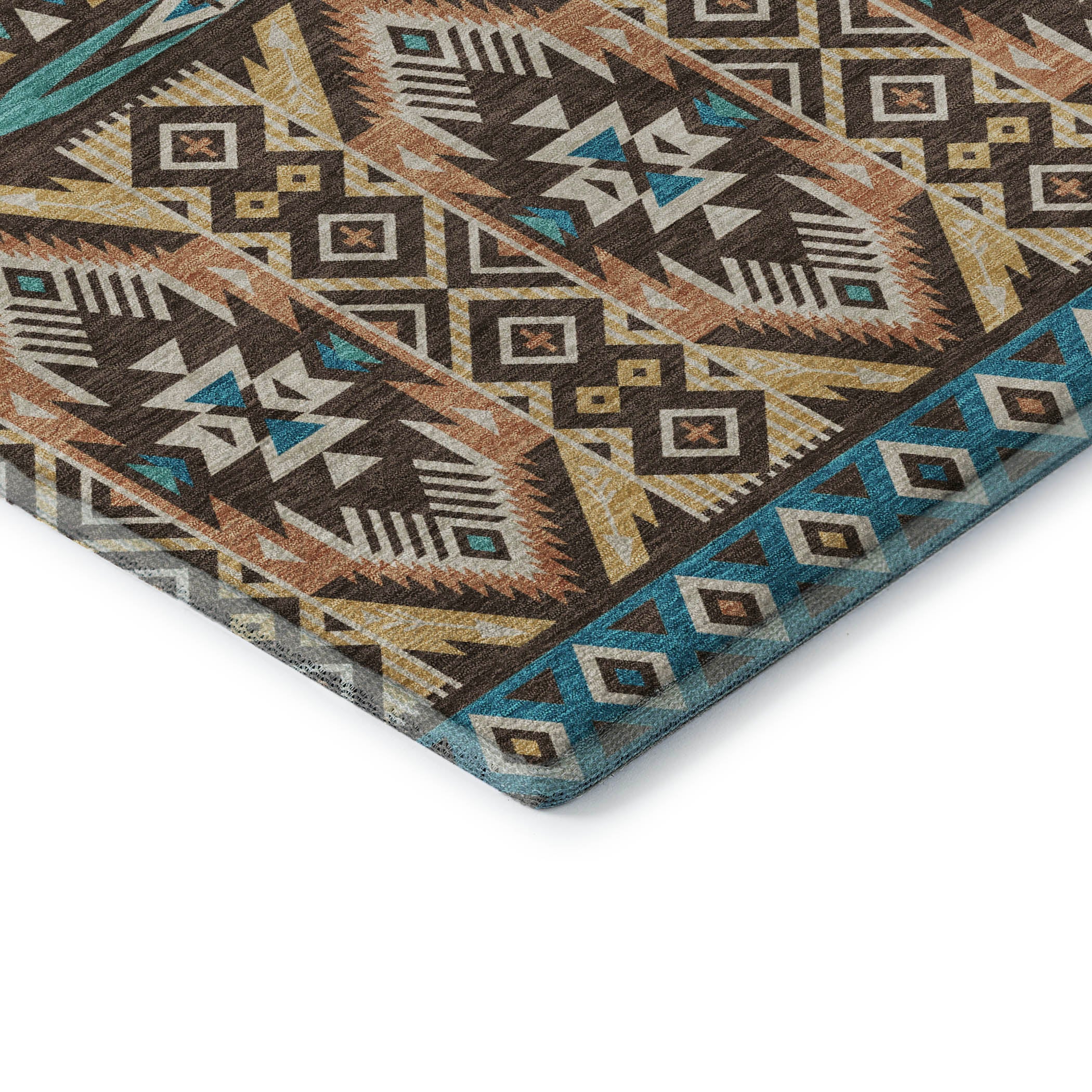 Siena Machine Washable Transitional Brown Rug 1'8" x 2'6" #shape_Rectangle
