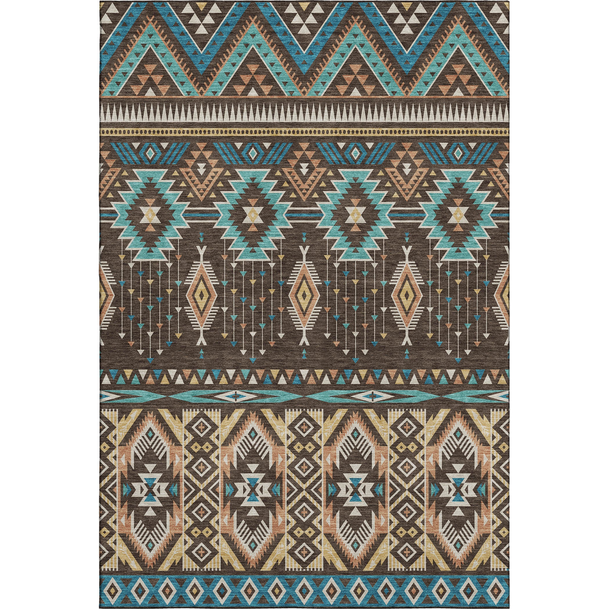 Siena Machine Washable Transitional Brown Rug 2'6" x 3'10" #shape_Rectangle