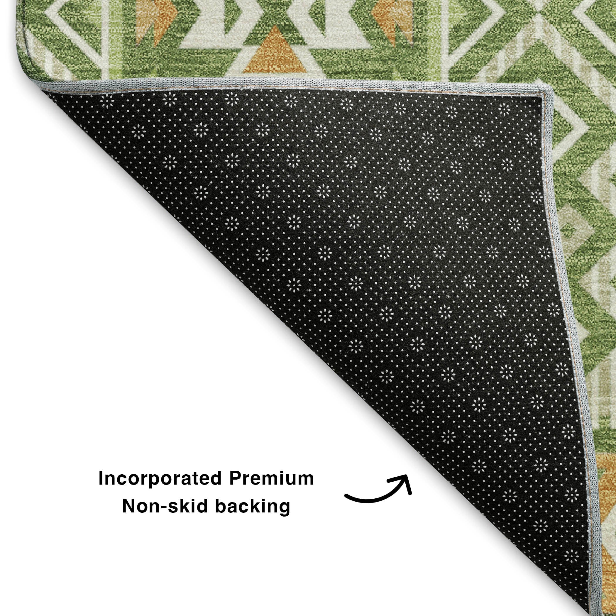 Siena Machine Washable Transitional Green Rug 1'8" x 2'6" #shape_Rectangle