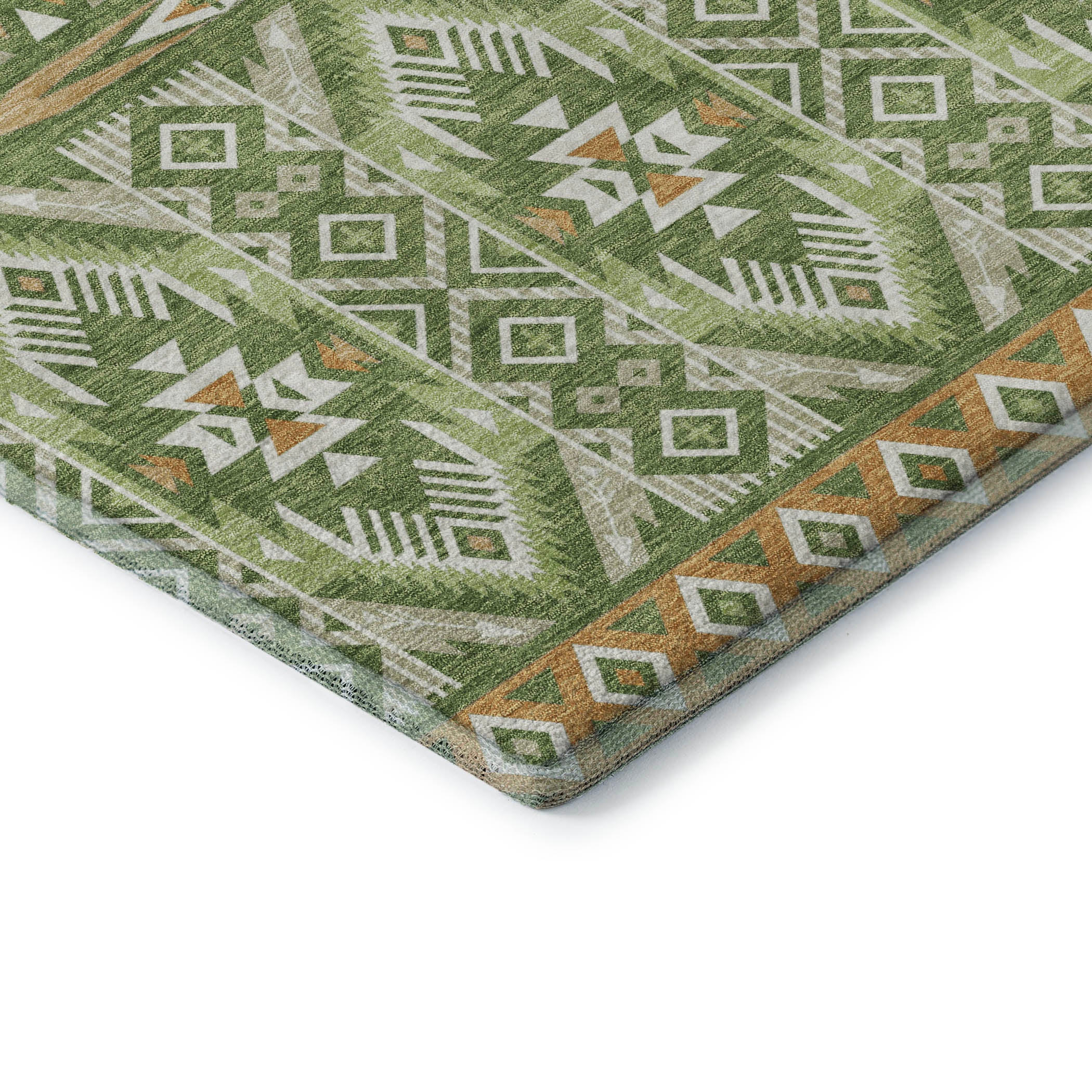 Siena Machine Washable Transitional Green Rug 1'8" x 2'6" #shape_Rectangle