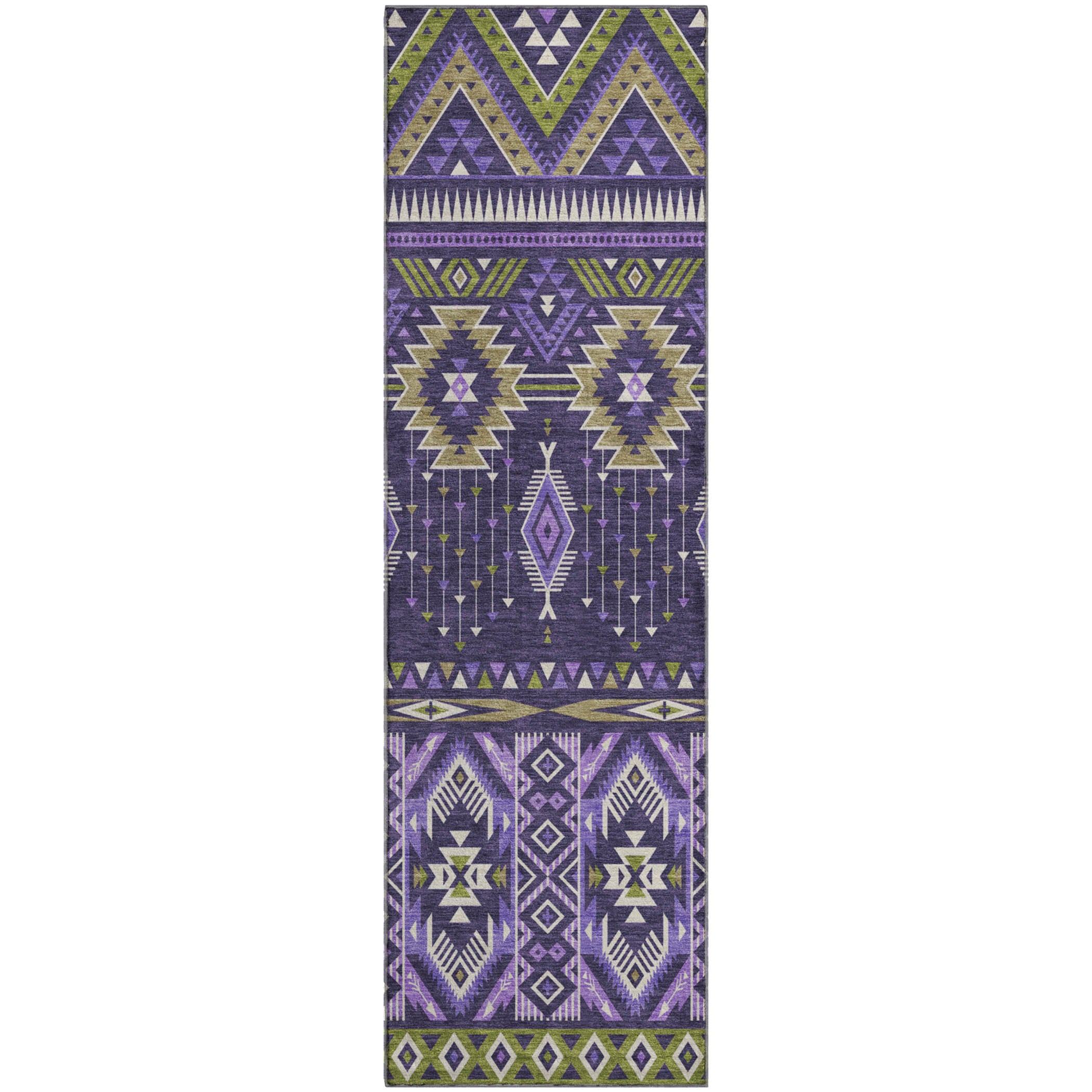 Siena Machine Washable Transitional Purple Rug 2'3" x 7'6" #shape_Runner