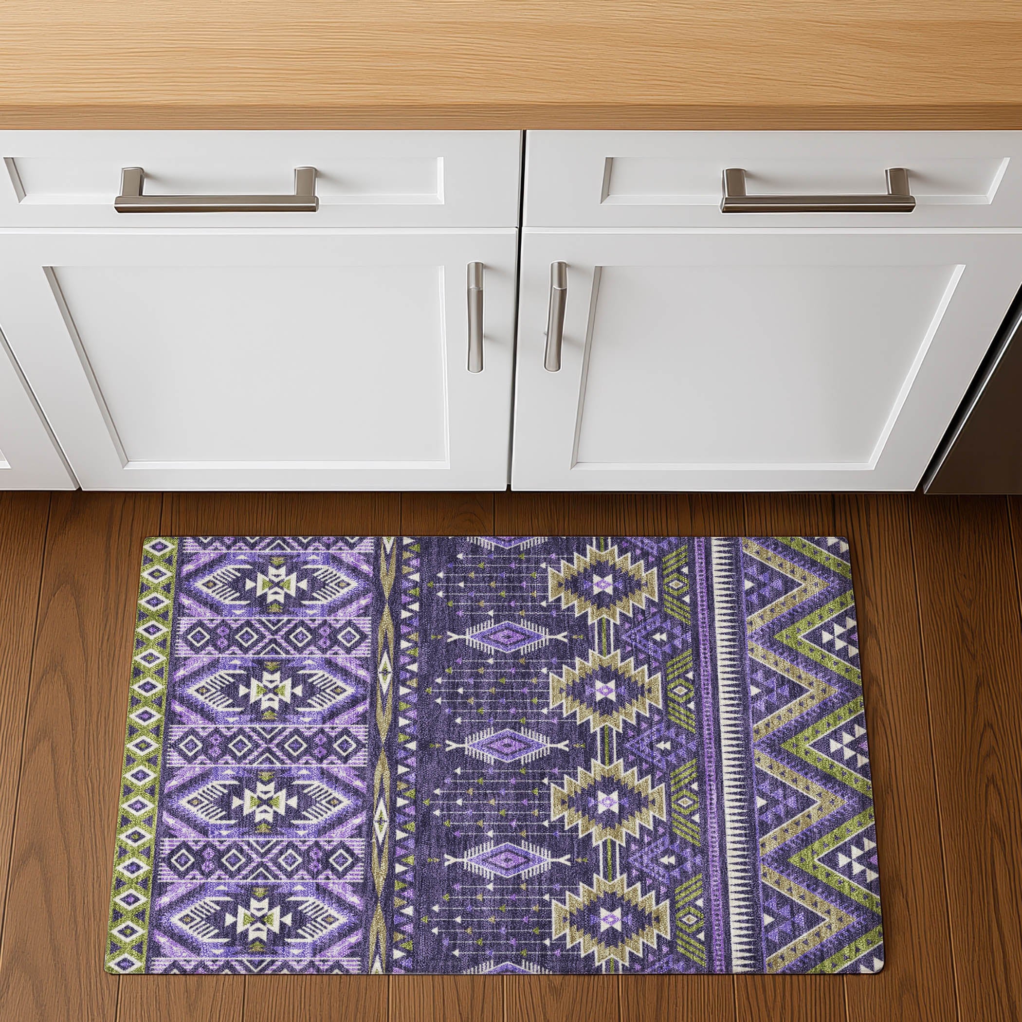 Siena Machine Washable Transitional Purple Rug 1'8" x 2'6" #shape_Rectangle