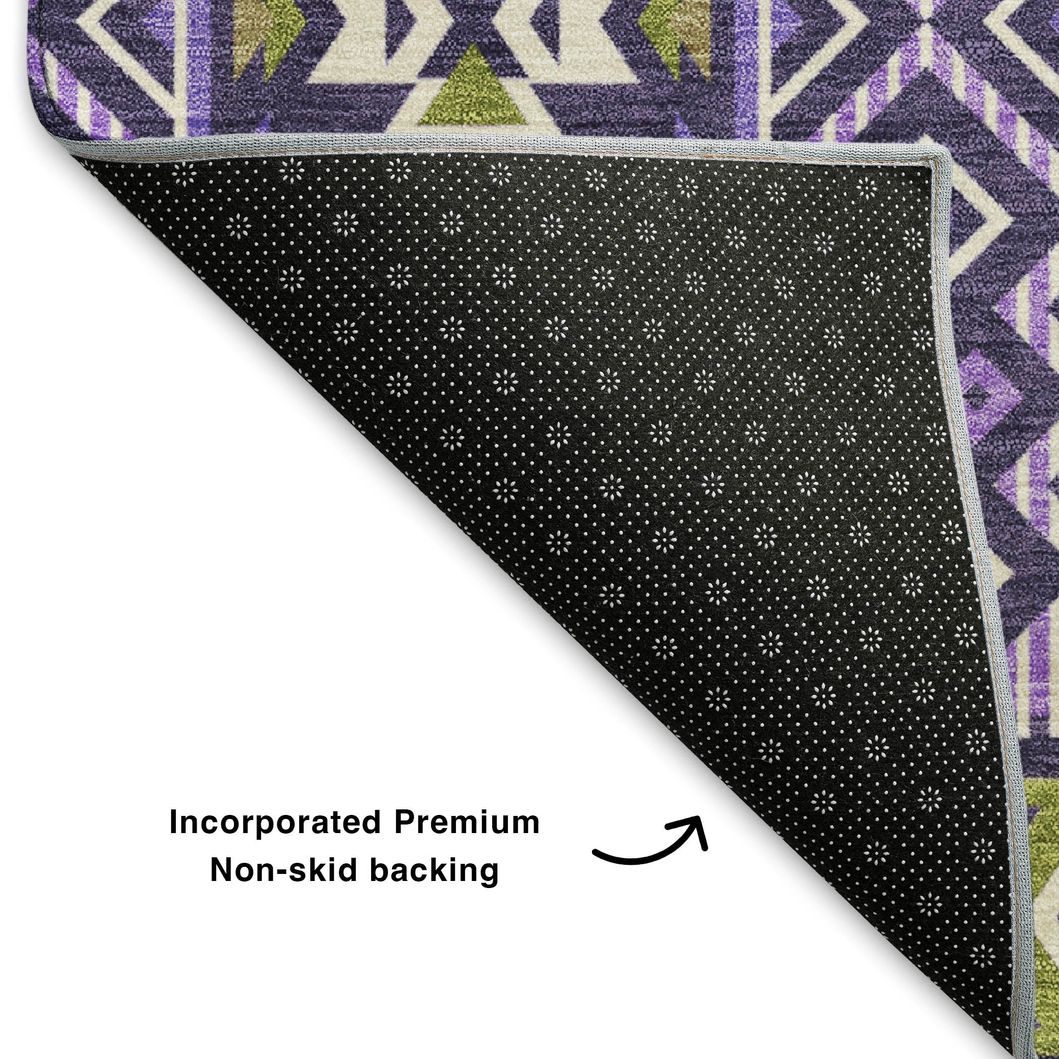 Siena Machine Washable Transitional Purple Rug 1'8" x 2'6" #shape_Rectangle