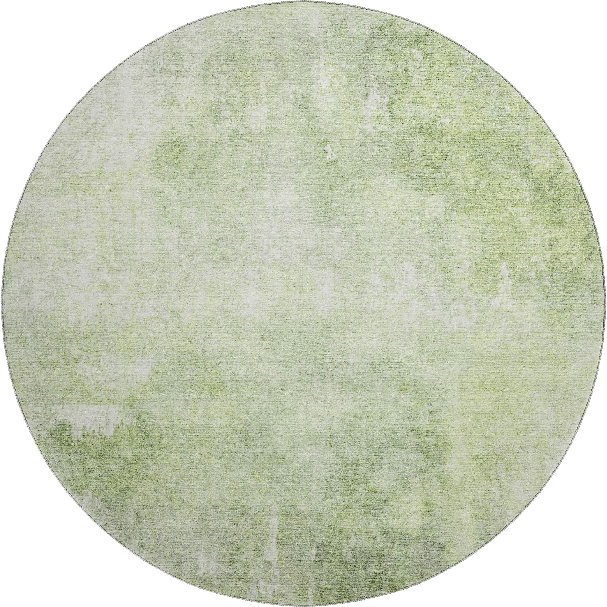 Dubrovnik Machine Washable Transitional Aloe Green Rug 8' x 8' #shape_Round