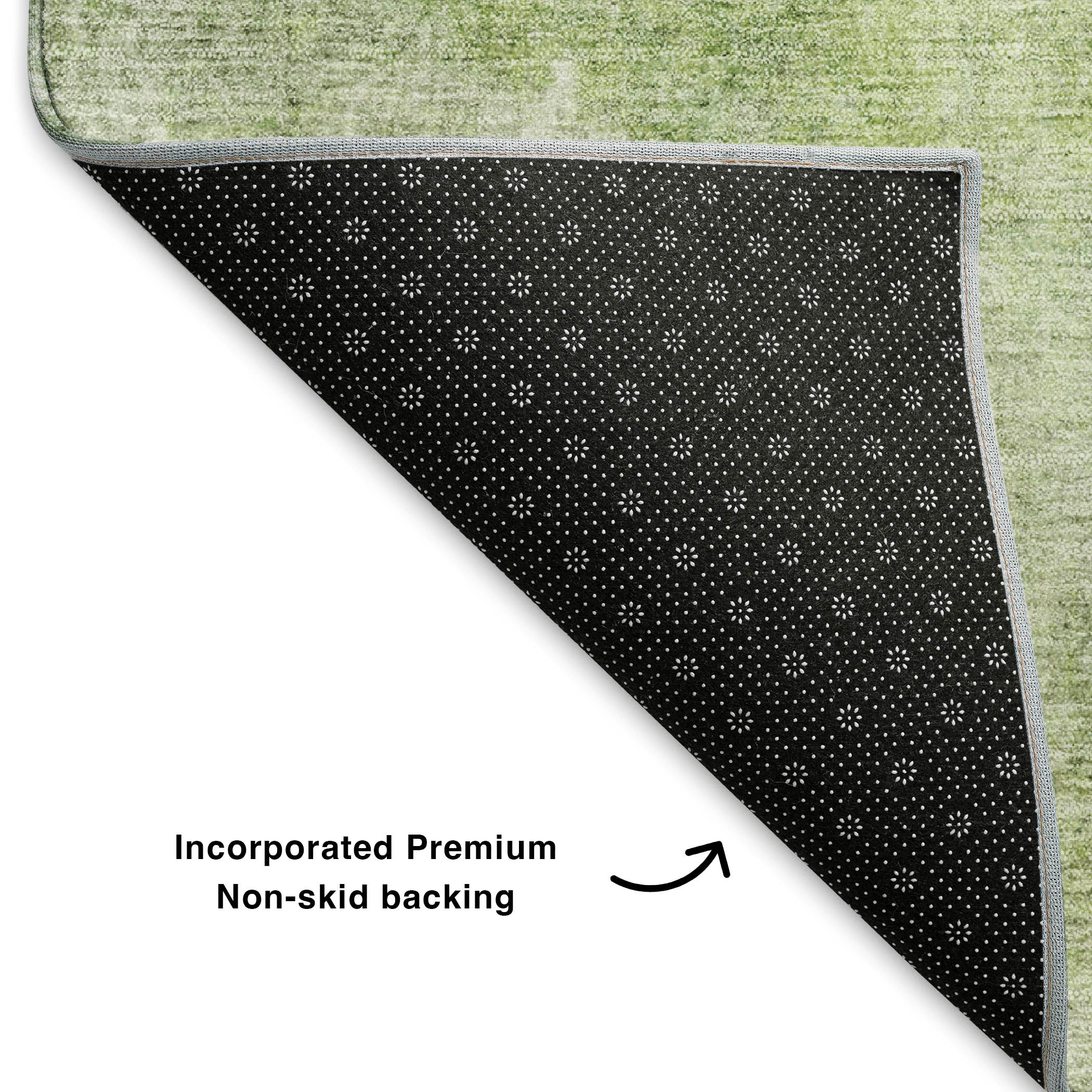 Dubrovnik Machine Washable Transitional Aloe Green Rug 1'8" x 2'6" #shape_Rectangle
