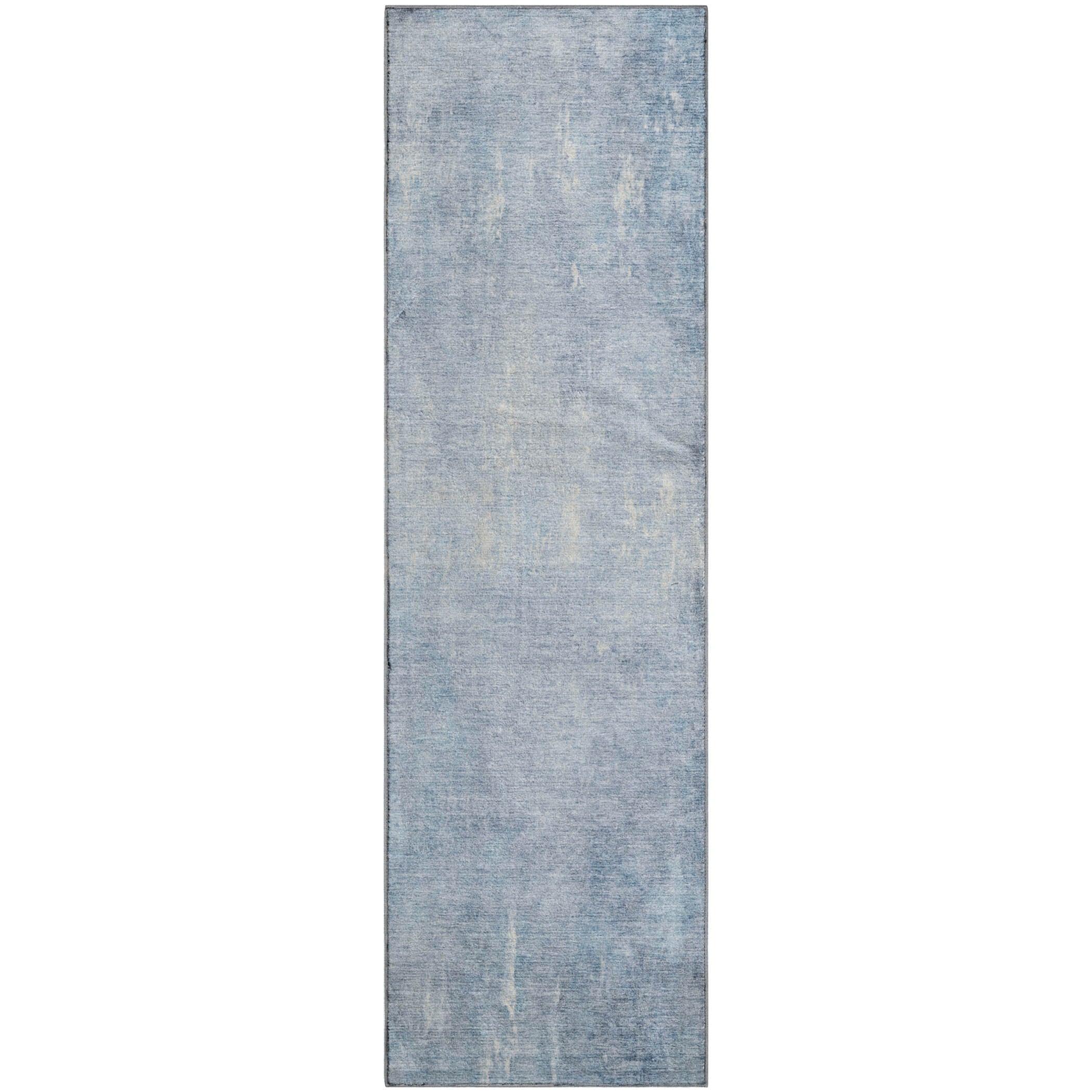 Dubrovnik Machine Washable Transitional Sky Blue Rug 2'3" x 7'6" #shape_Runner