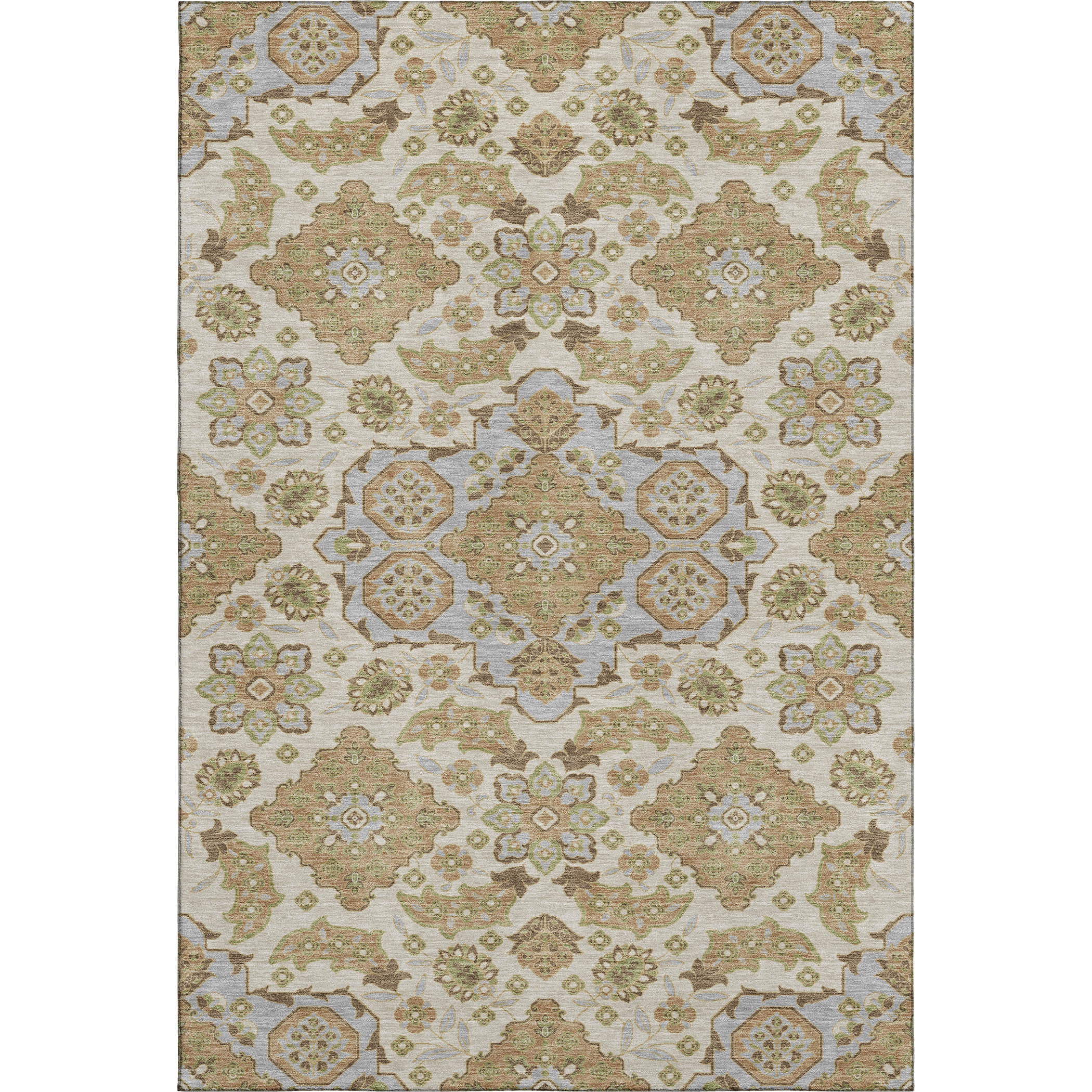Seville Machine Washable Traditional Beige Brown Rug 2'6" x 3'10" #shape_Rectangle