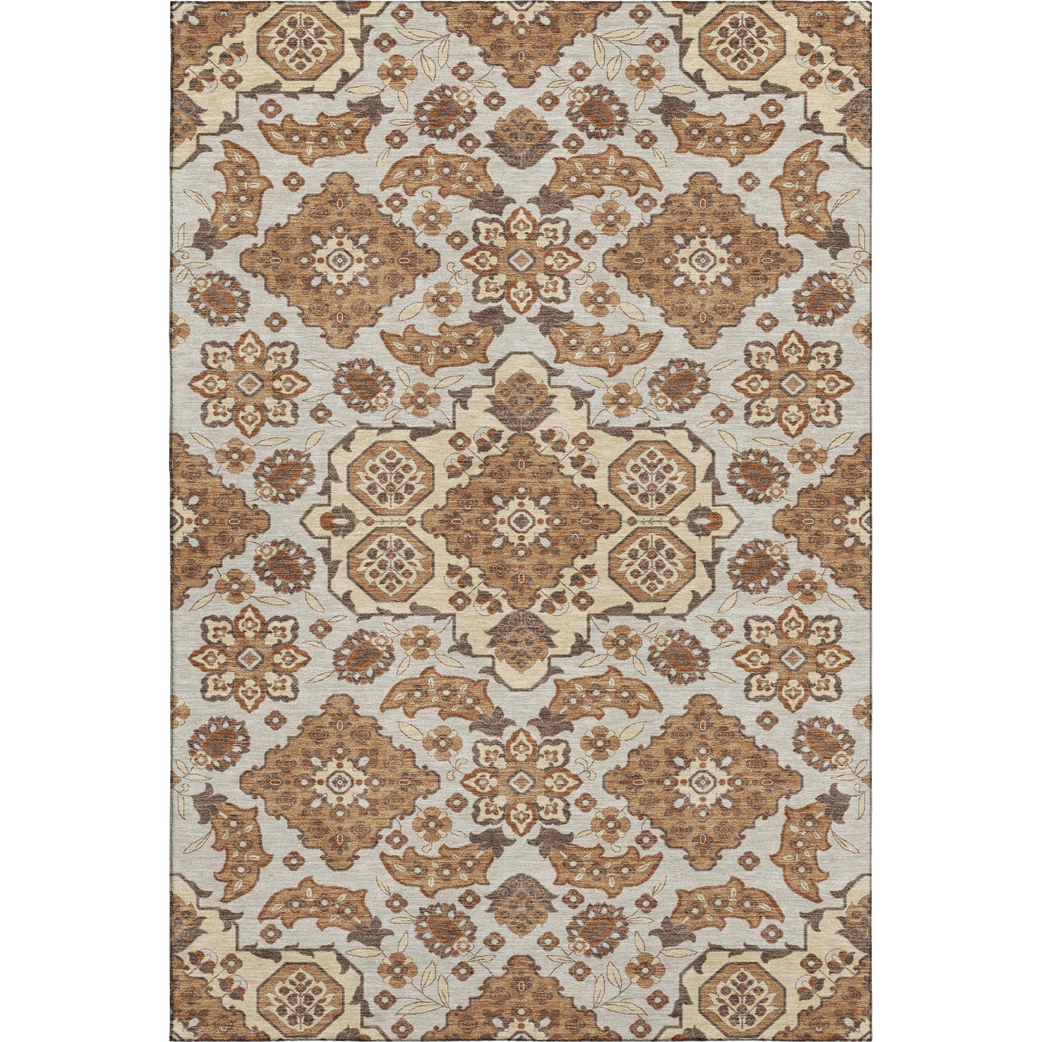 Seville Machine Washable Traditional Copper Orange Rug 2'6" x 3'10" #shape_Rectangle