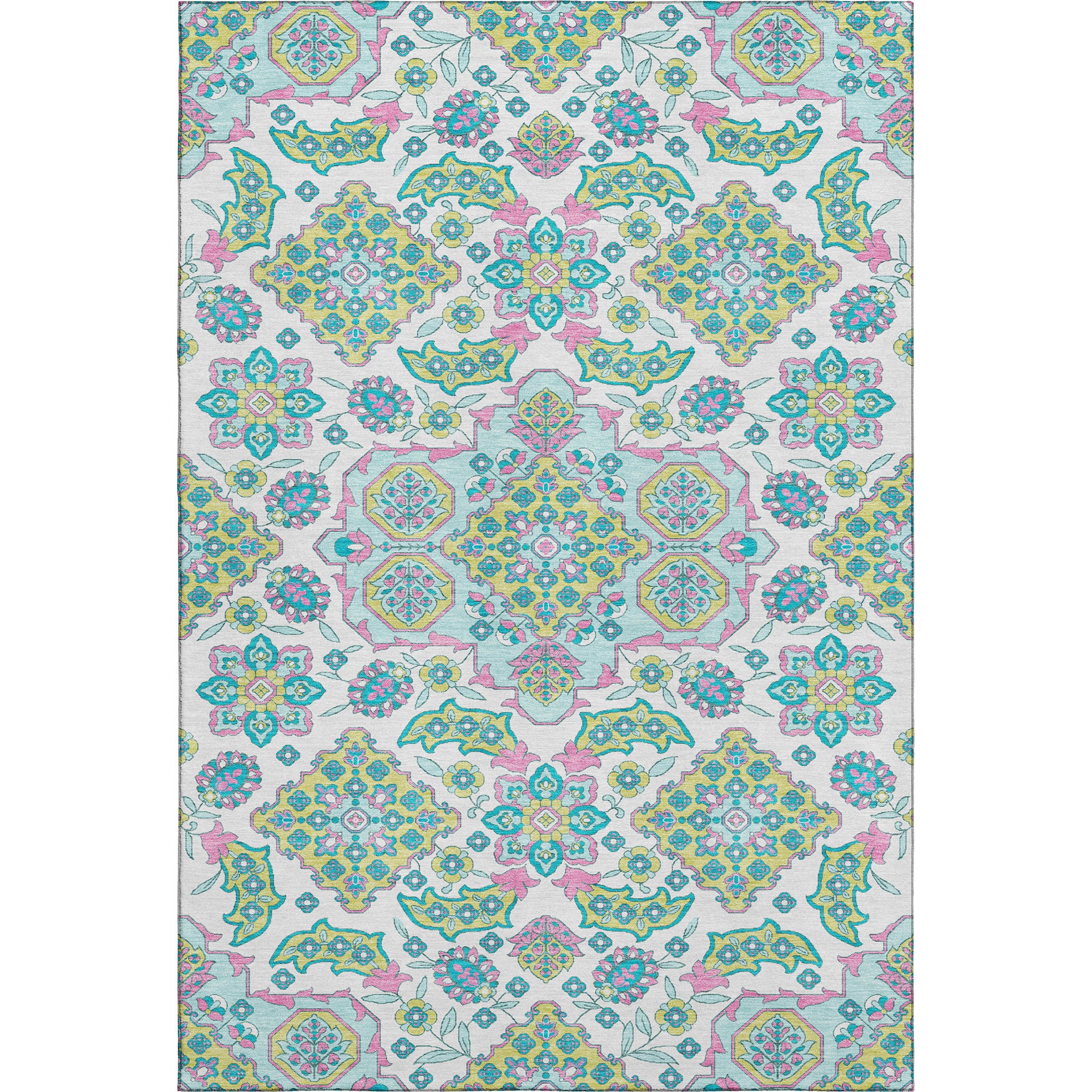 Seville Machine Washable Traditional White Ivory Rug 2'6" x 3'10" #shape_Rectangle