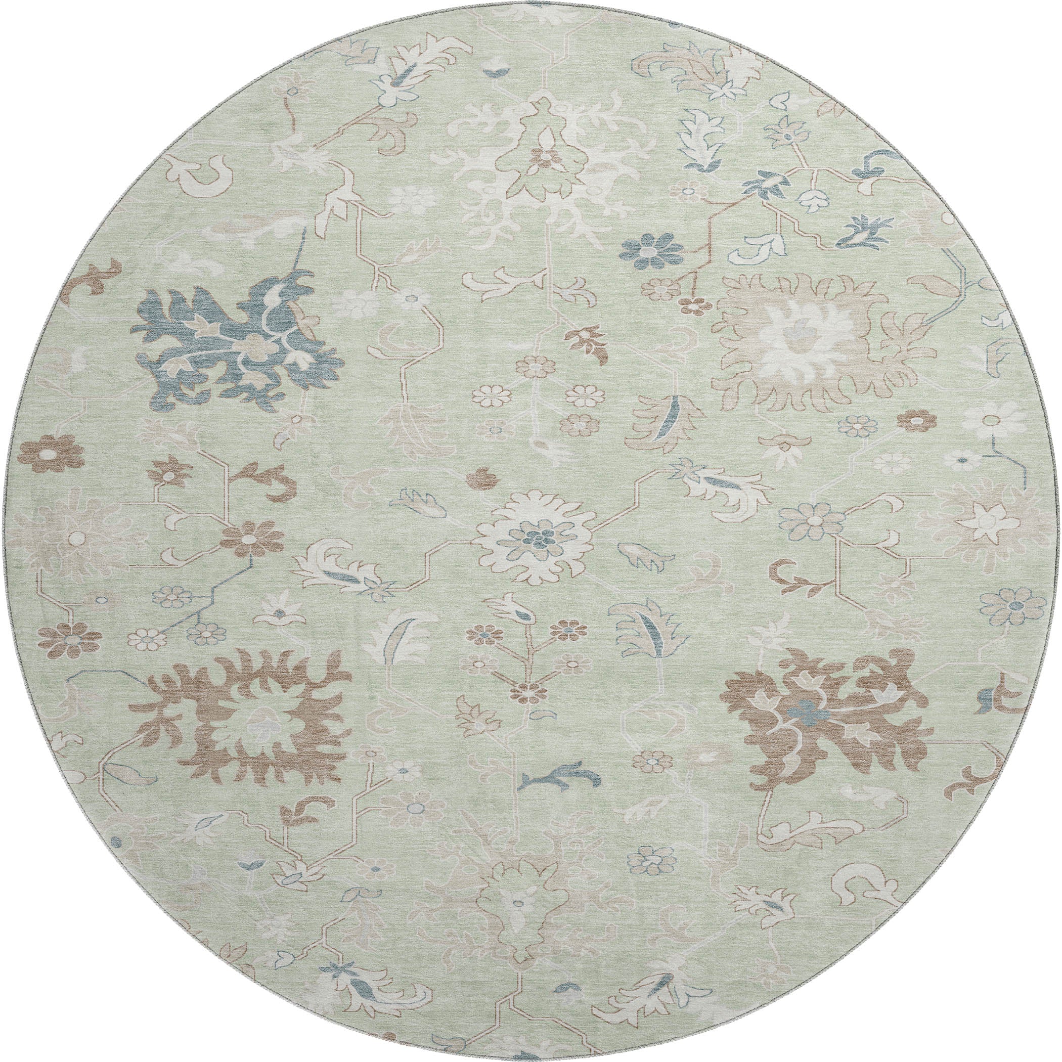 Jaipur Machine Washable Transitional Aloe Green Rug 8' x 8' #shape_Round