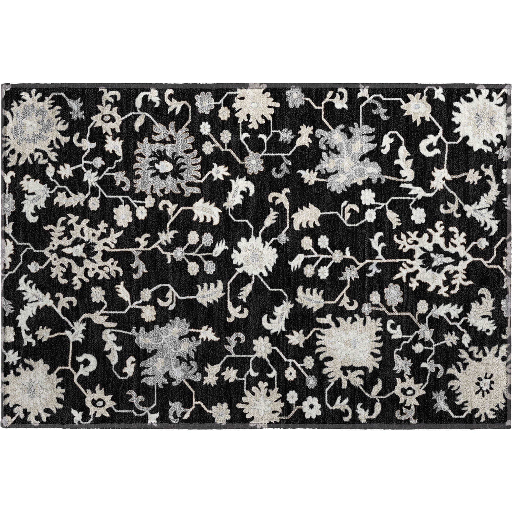 Jaipur Machine Washable Transitional Black Rug 1'8" x 2'6" #shape_Rectangle