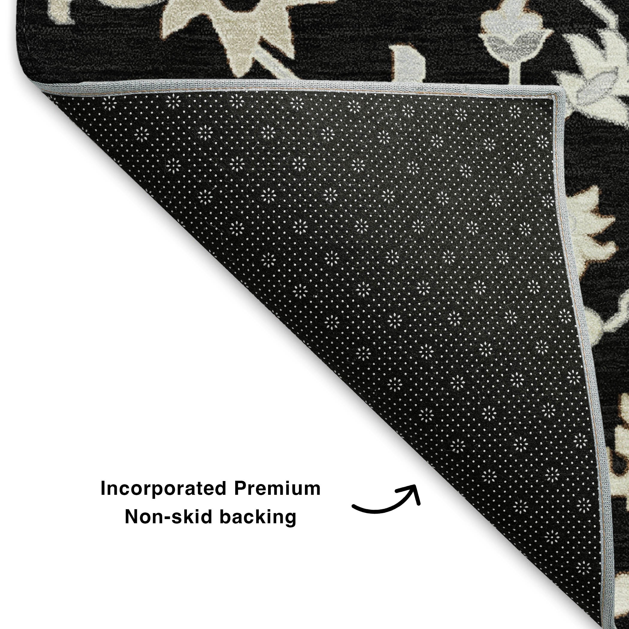 Jaipur Machine Washable Transitional Black Rug 1'8" x 2'6" #shape_Rectangle