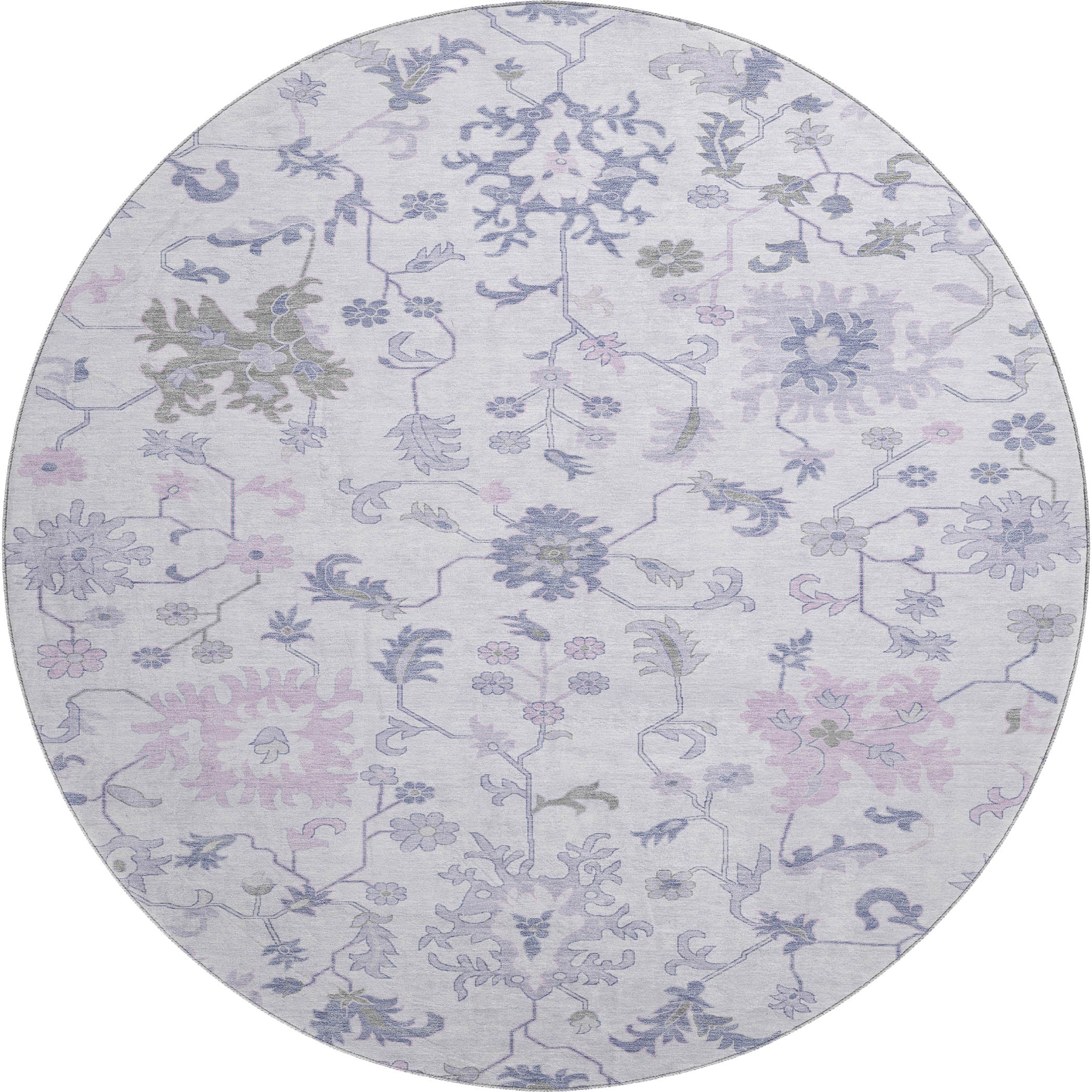 Jaipur Machine Washable Transitional Lavender Purple Rug 8' x 8' #shape_Round