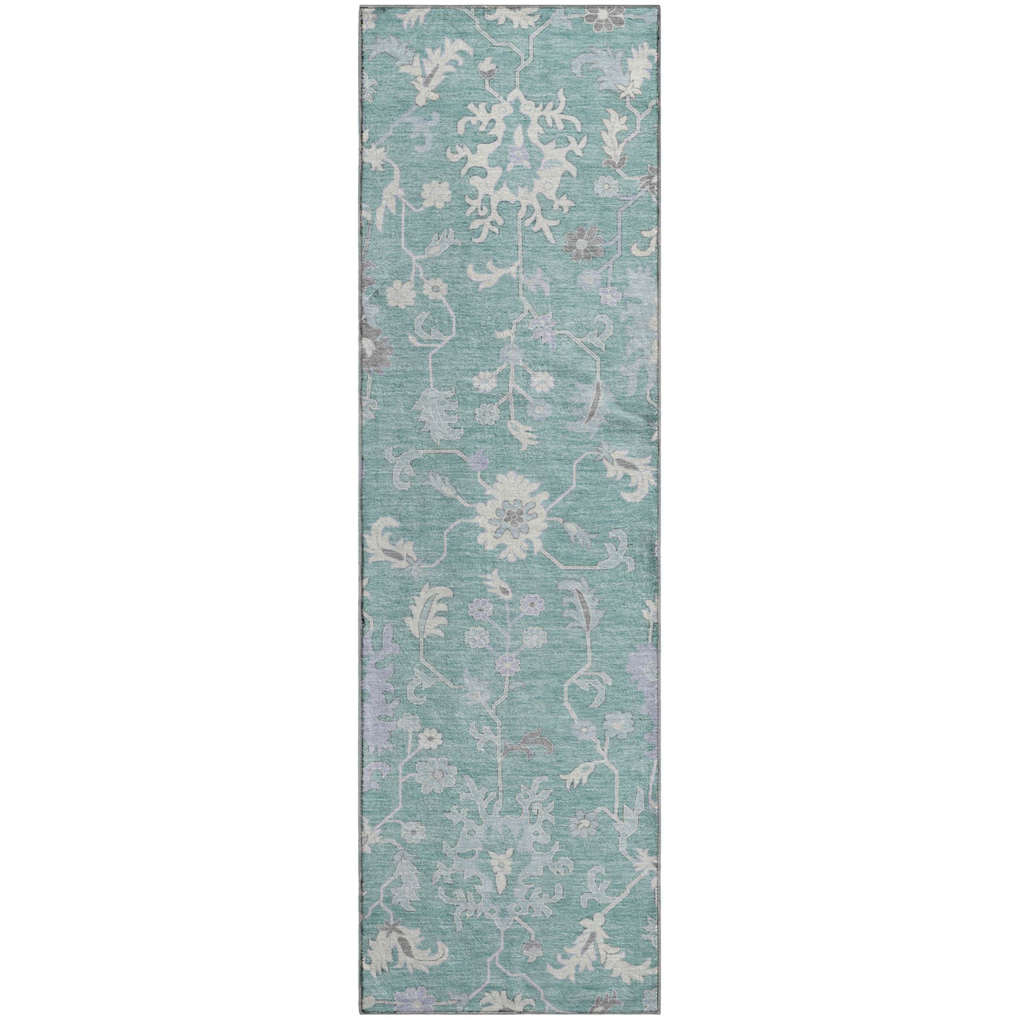 Jaipur Machine Washable Transitional Seafoam Blue Rug 2'3" x 7'6" #shape_Runner