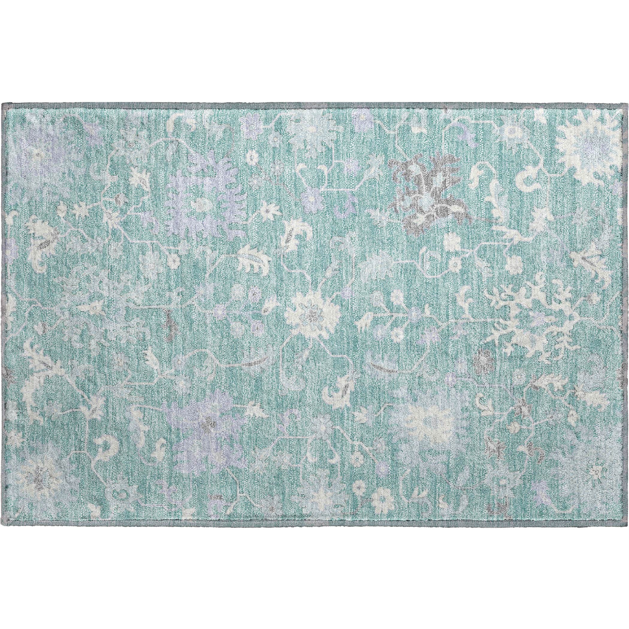 Jaipur Machine Washable Transitional Seafoam Blue Rug 1'8" x 2'6" #shape_Rectangle