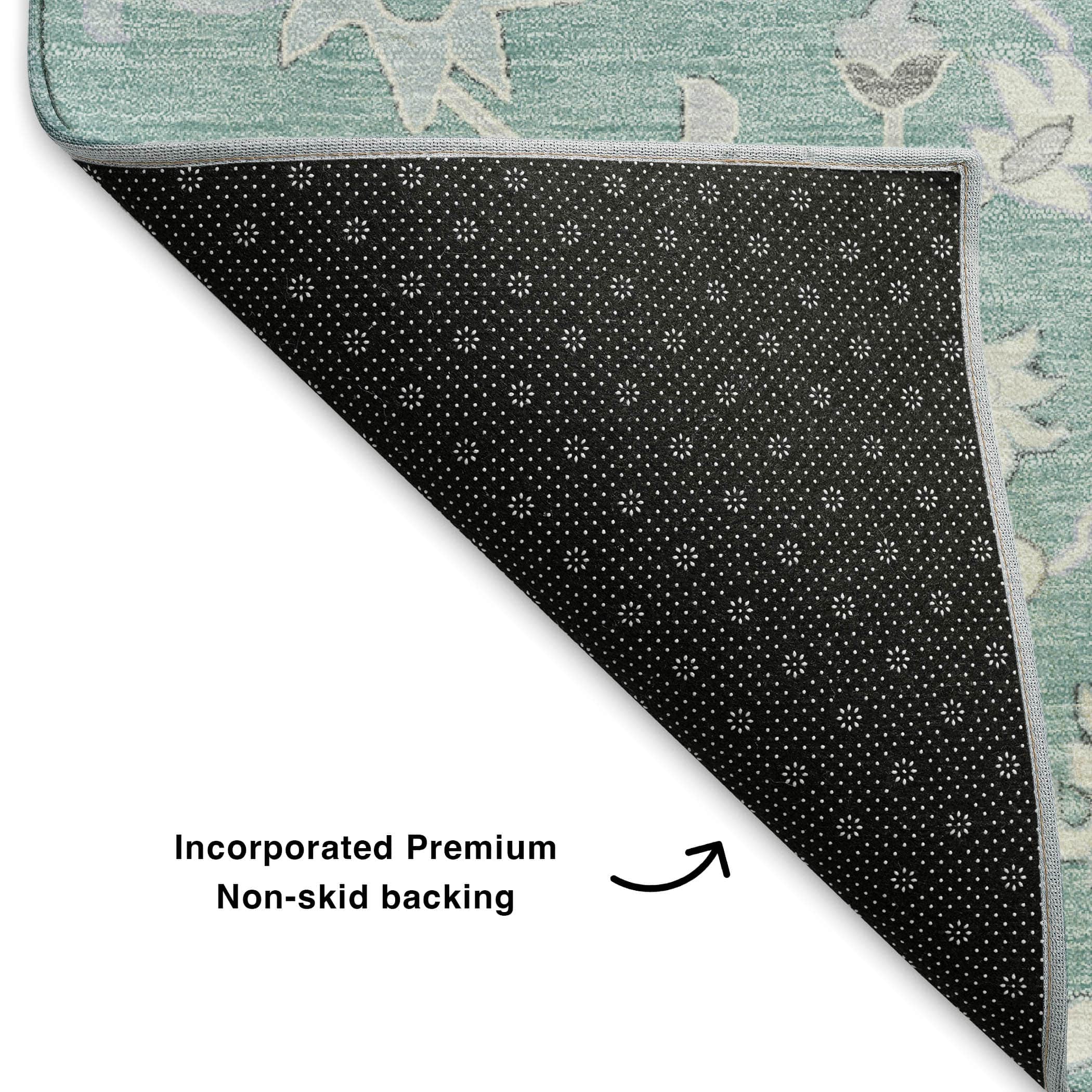 Jaipur Machine Washable Transitional Seafoam Blue Rug 1'8" x 2'6" #shape_Rectangle