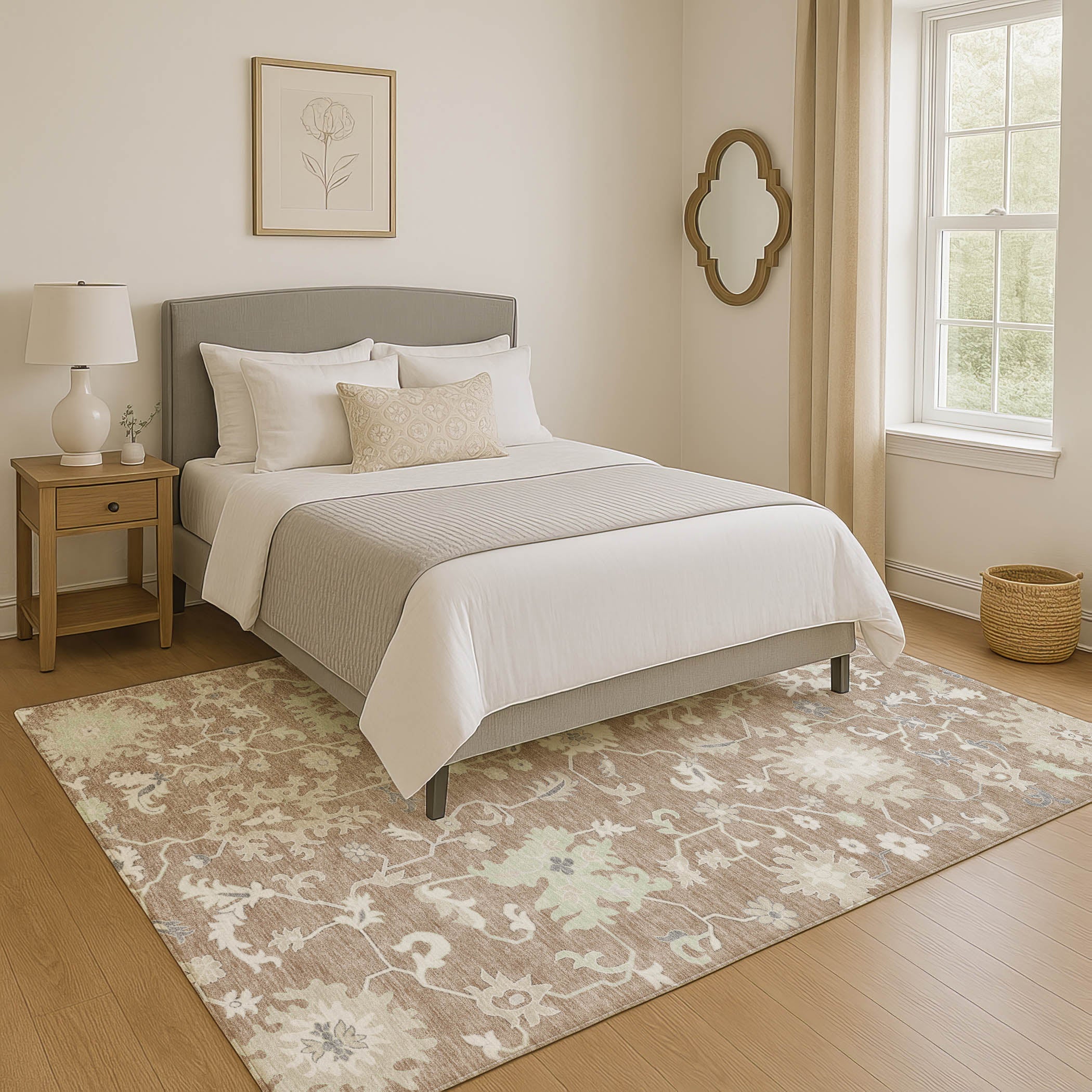 Jaipur Machine Washable Transitional Taupe Brown Rug 2'6" x 3'10" #shape_Rectangle
