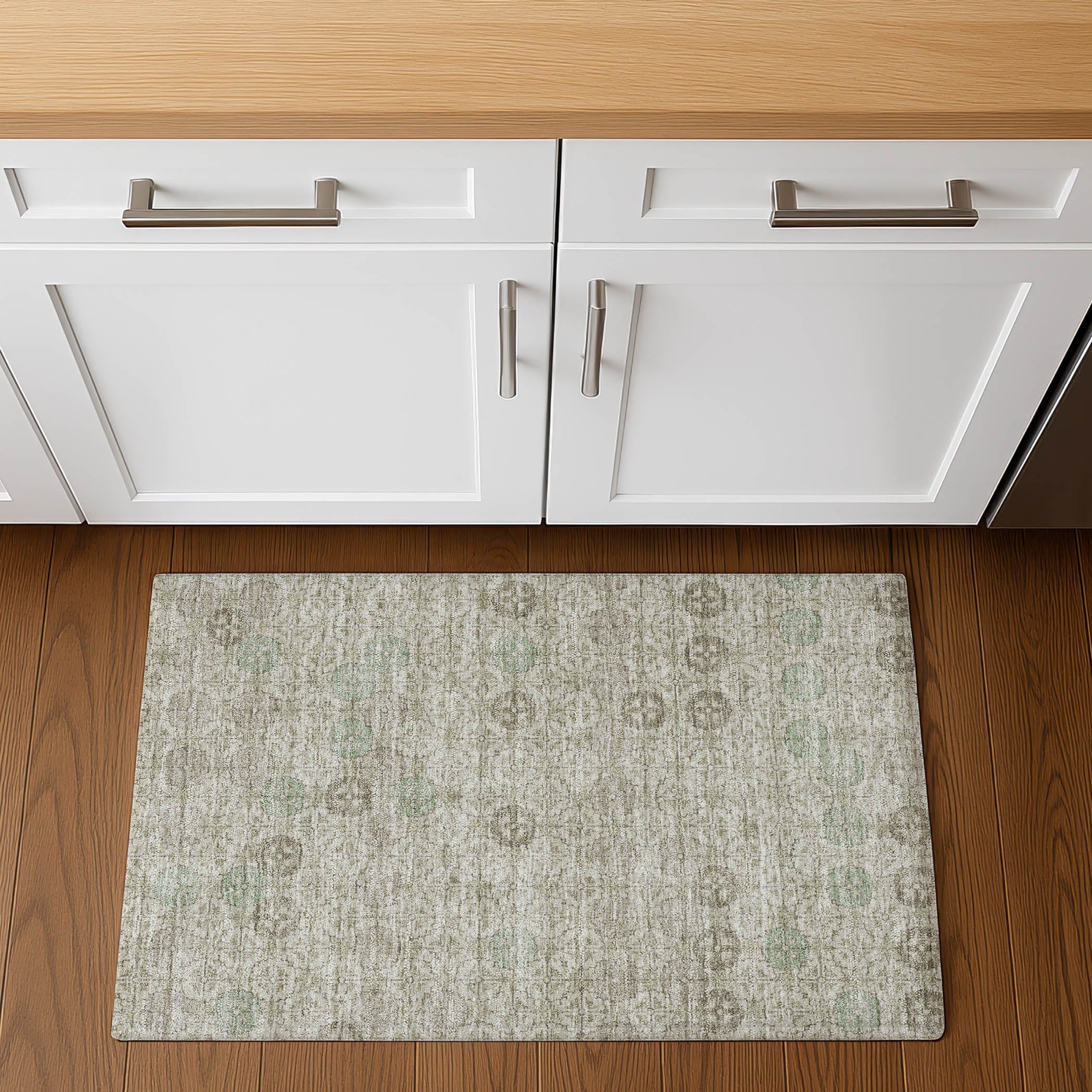 Lucerne Machine Washable Transitional Beige Brown Rug 1'8" x 2'6" #shape_Rectangle