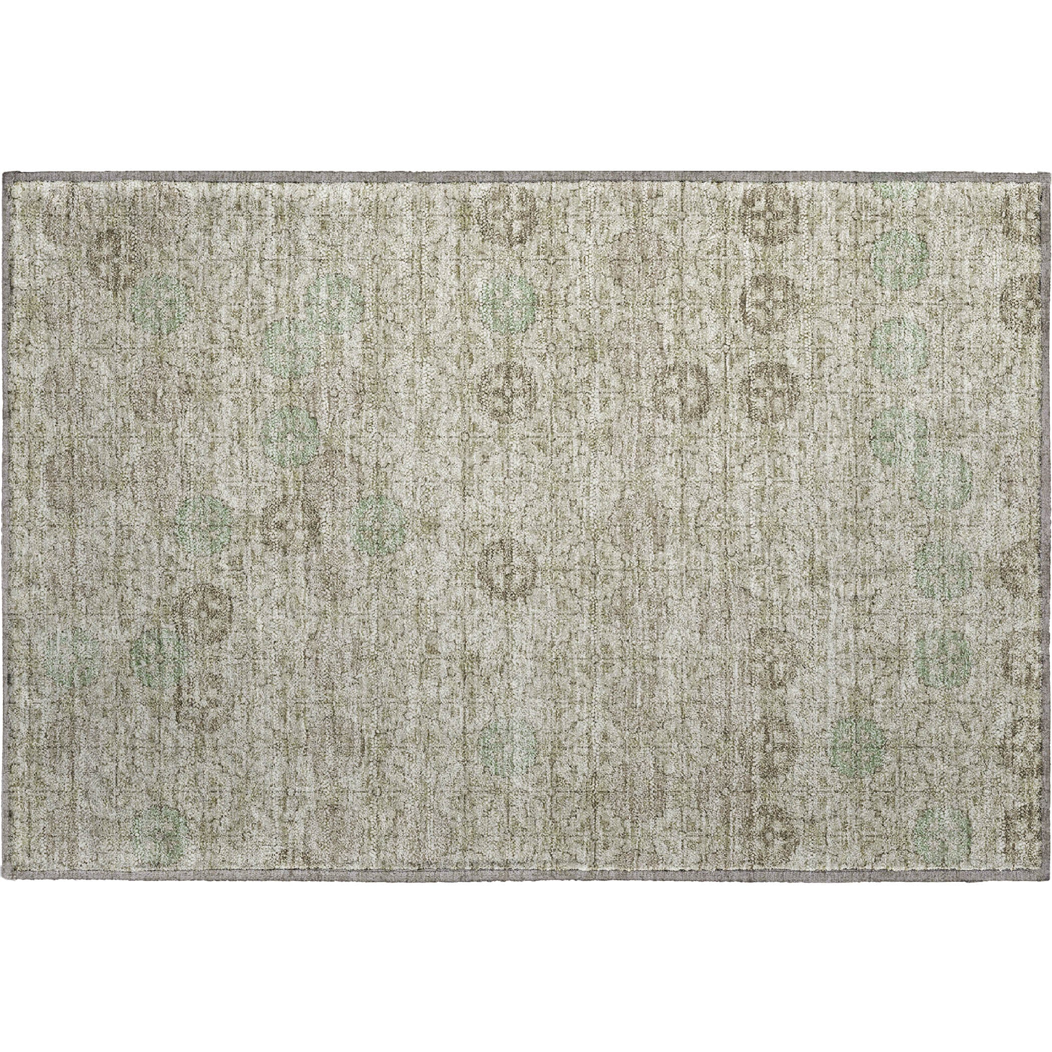 Lucerne Machine Washable Transitional Beige Brown Rug 1'8" x 2'6" #shape_Rectangle