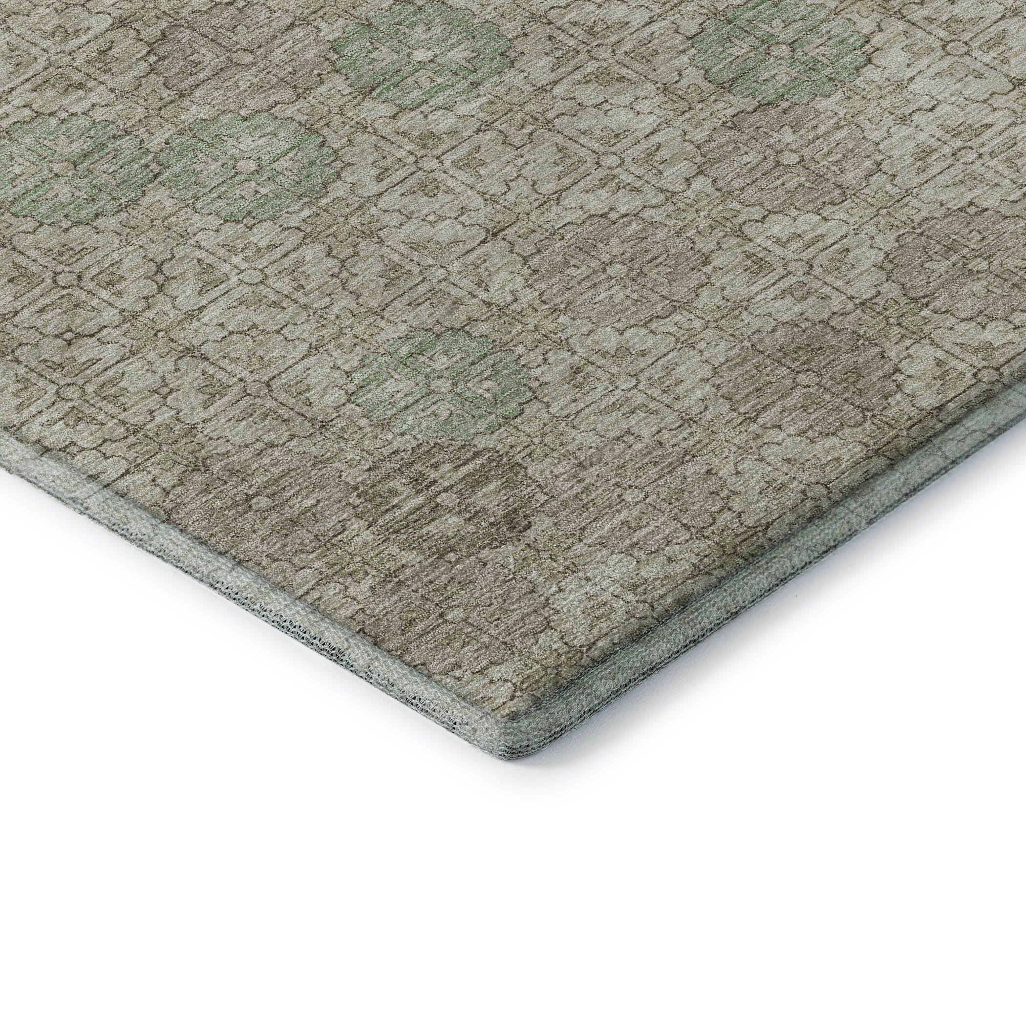 Lucerne Machine Washable Transitional Beige Brown Rug 1'8" x 2'6" #shape_Rectangle