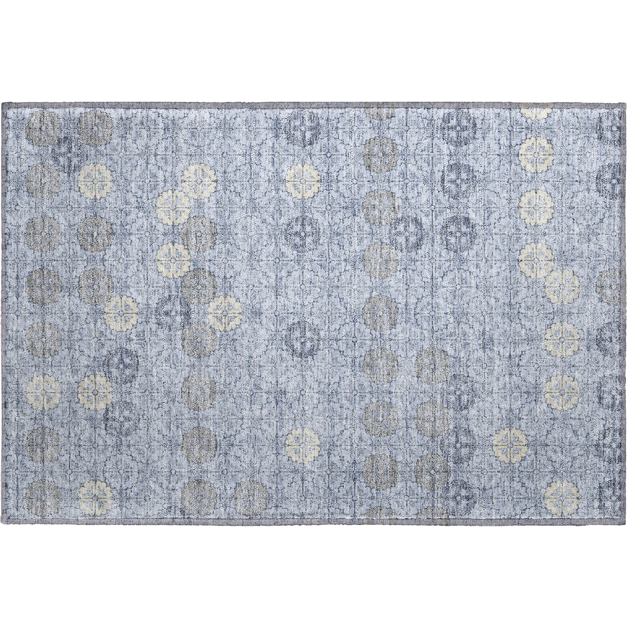 Lucerne Machine Washable Transitional Blue Rug 1'8" x 2'6" #shape_Rectangle