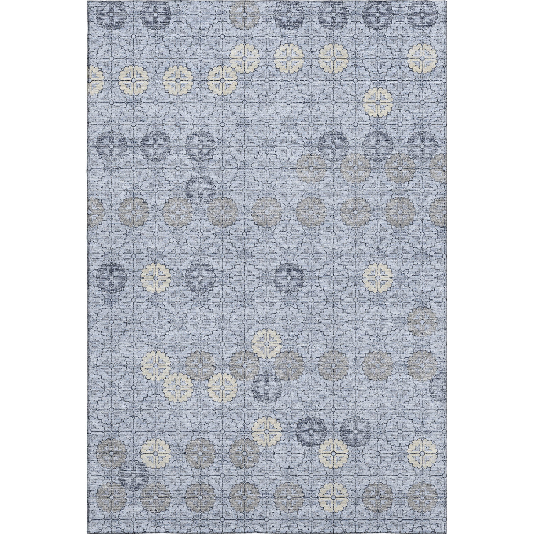Lucerne Machine Washable Transitional Blue Rug 2'6" x 3'10" #shape_Rectangle