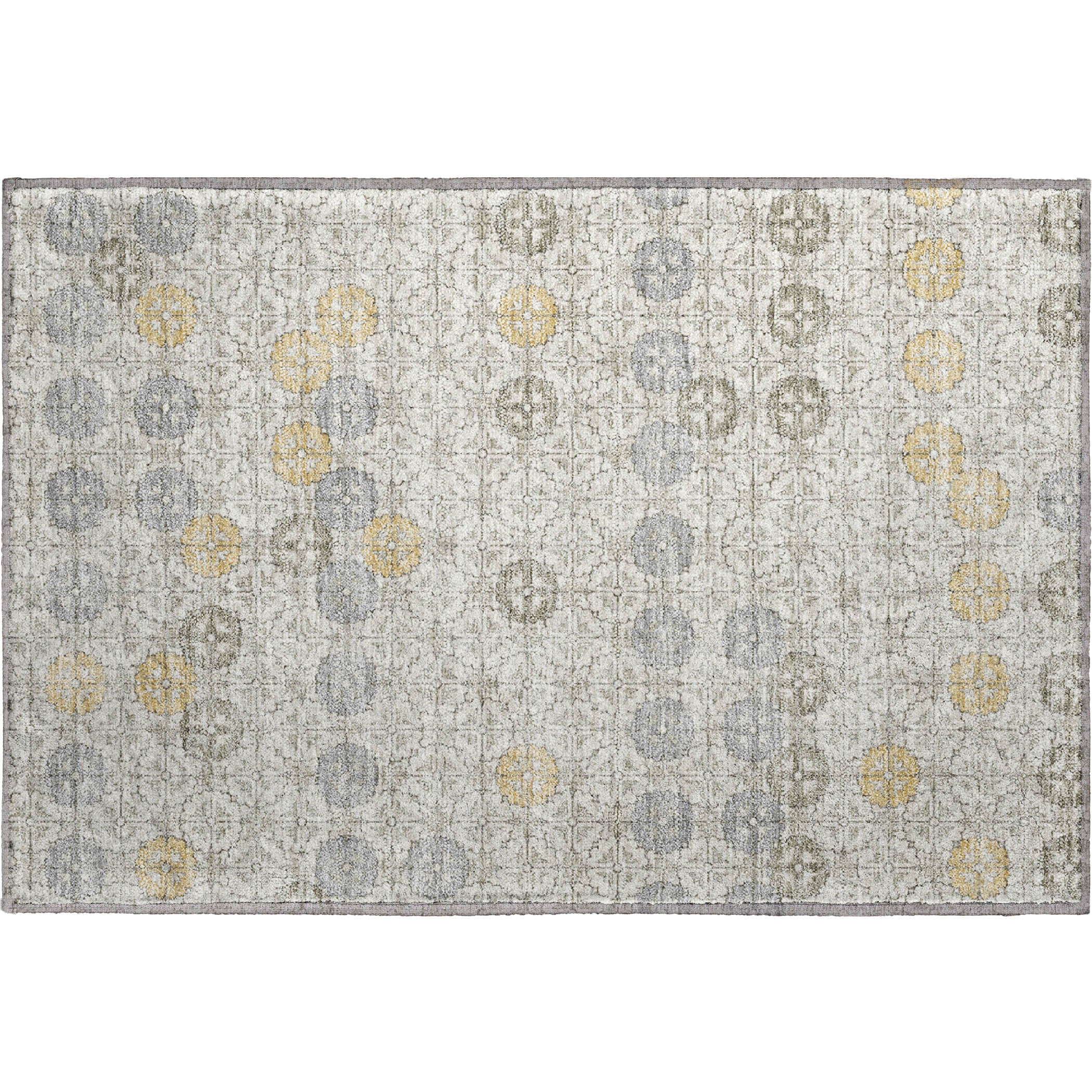 Lucerne Machine Washable Transitional Ivory Rug 1'8" x 2'6" #shape_Rectangle