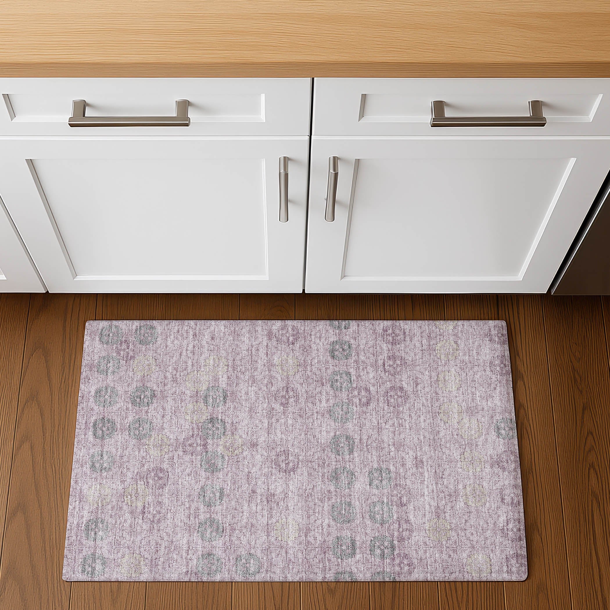Lucerne Machine Washable Transitional Plum Purple Rug 1'8" x 2'6" #shape_Rectangle