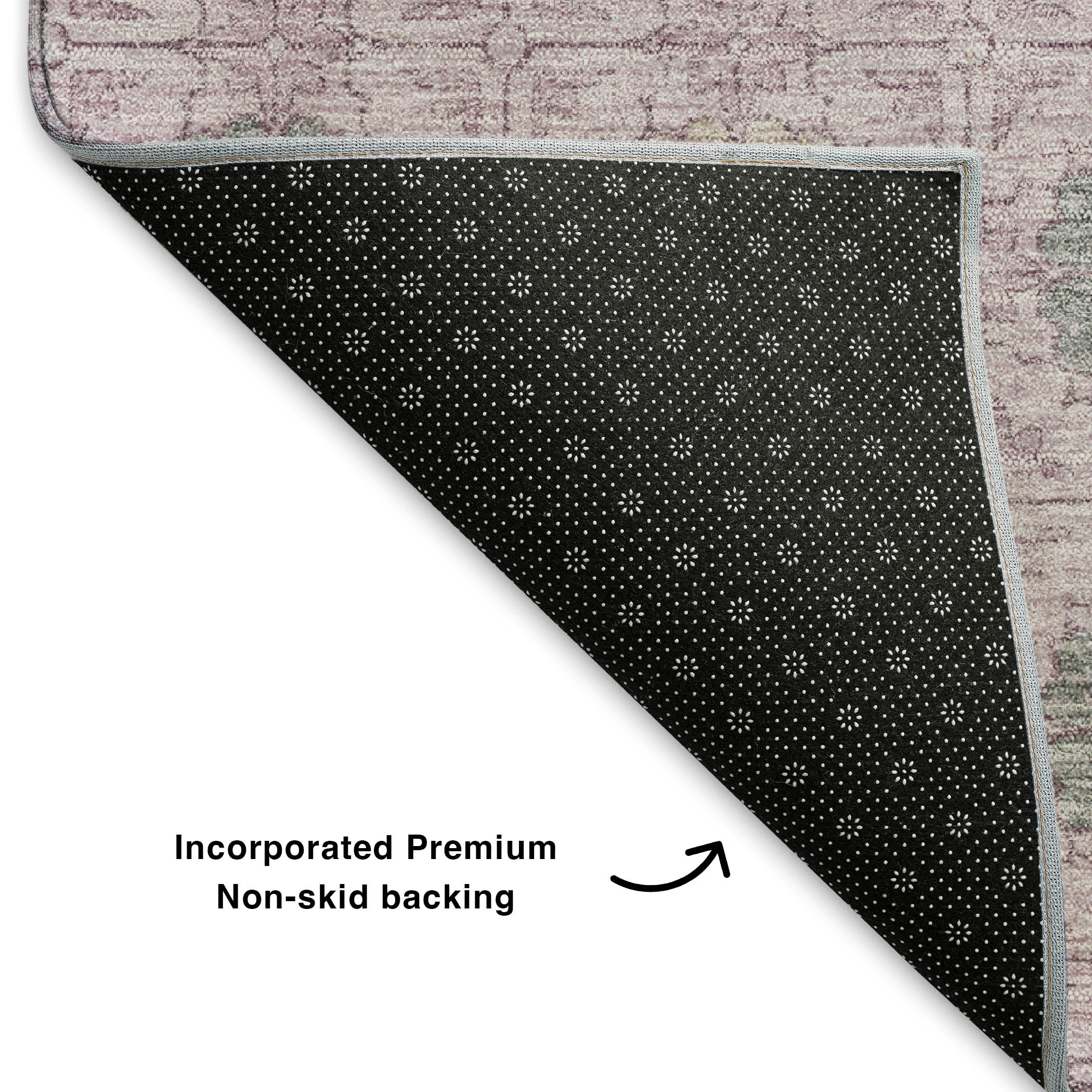 Lucerne Machine Washable Transitional Plum Purple Rug 1'8" x 2'6" #shape_Rectangle