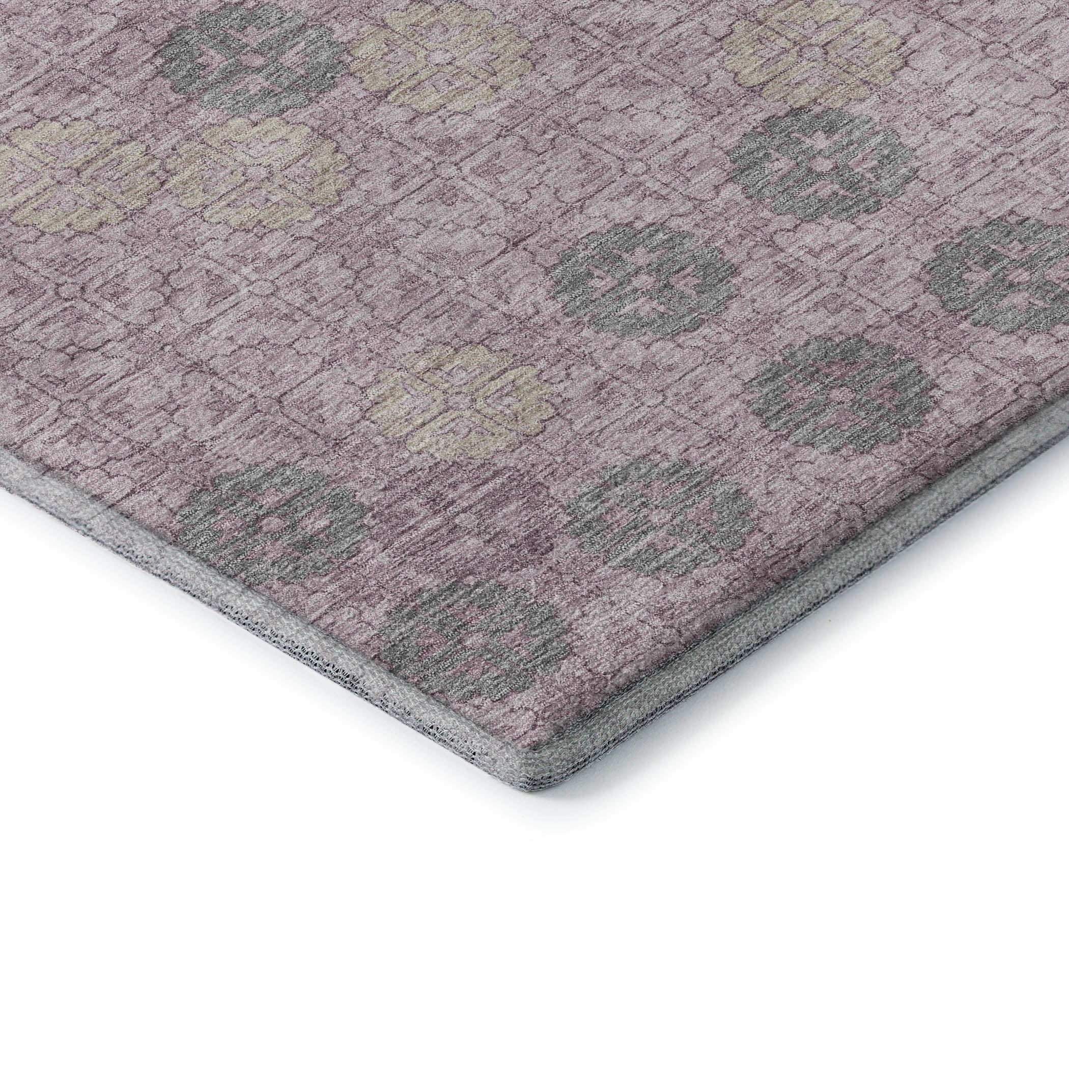 Lucerne Machine Washable Transitional Plum Purple Rug 1'8" x 2'6" #shape_Rectangle