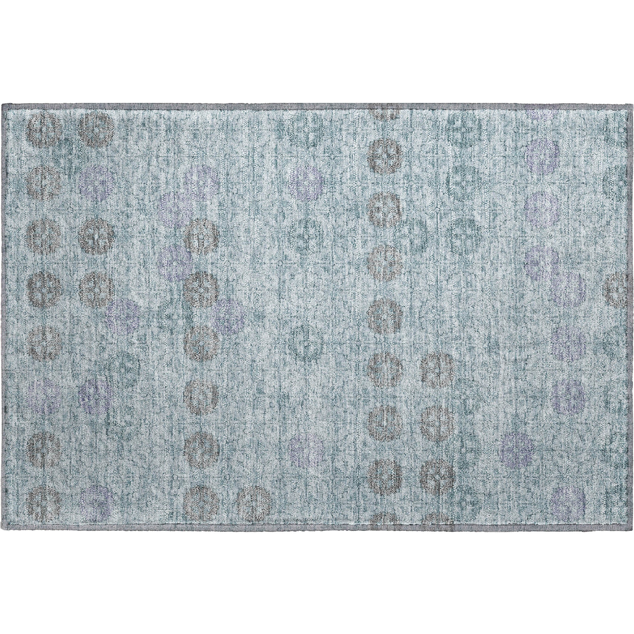 Lucerne Machine Washable Transitional Teal Rug 1'8" x 2'6" #shape_Rectangle
