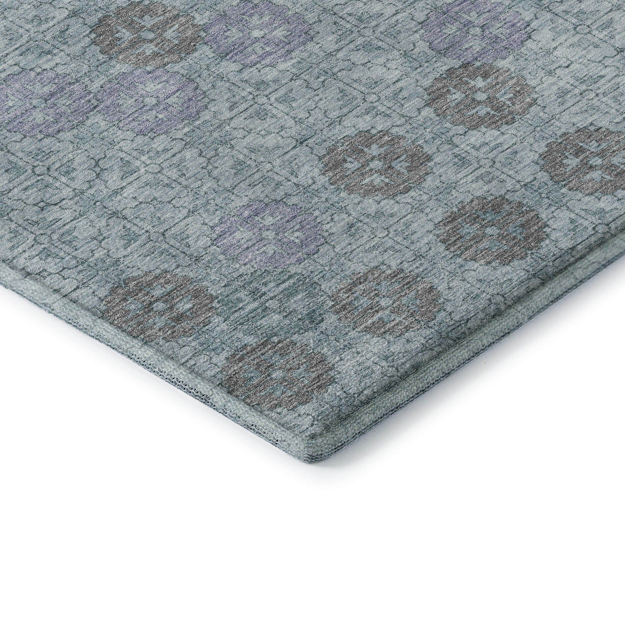 Lucerne Machine Washable Transitional Teal Rug 1'8" x 2'6" #shape_Rectangle