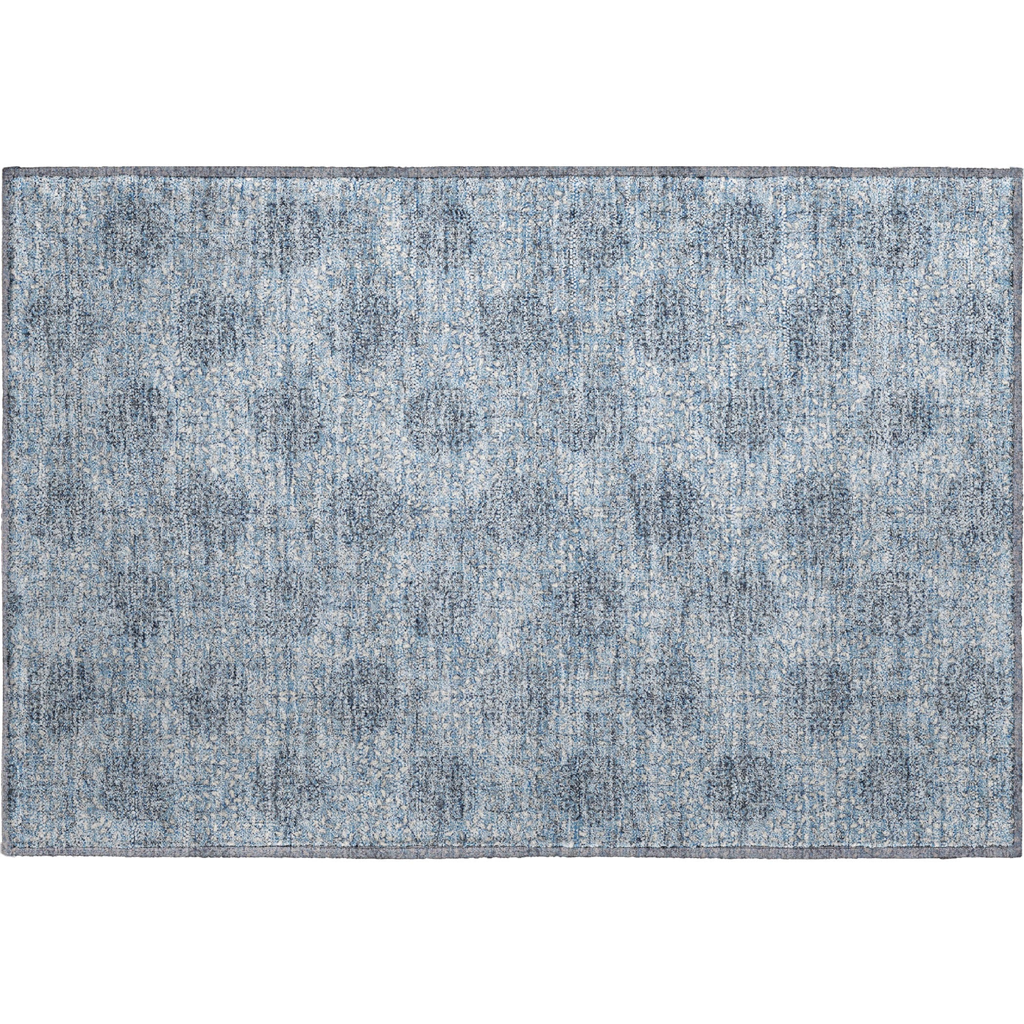 Lucerne Machine Washable Transitional Blue Rug 1'8" x 2'6" #shape_Rectangle