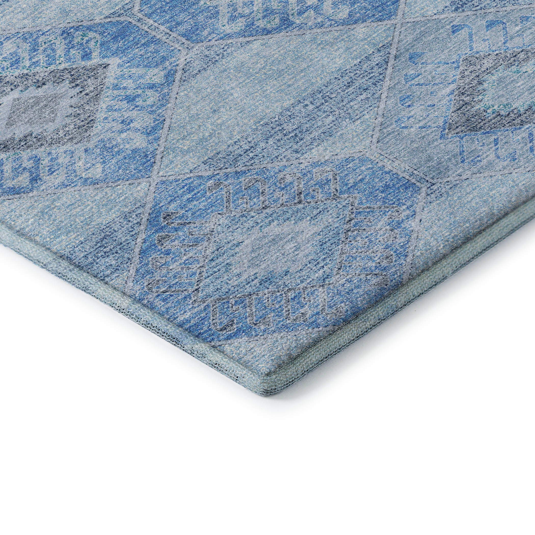 Florence Machine Washable Transitional Blue Rug 1'8" x 2'6" #shape_Rectangle