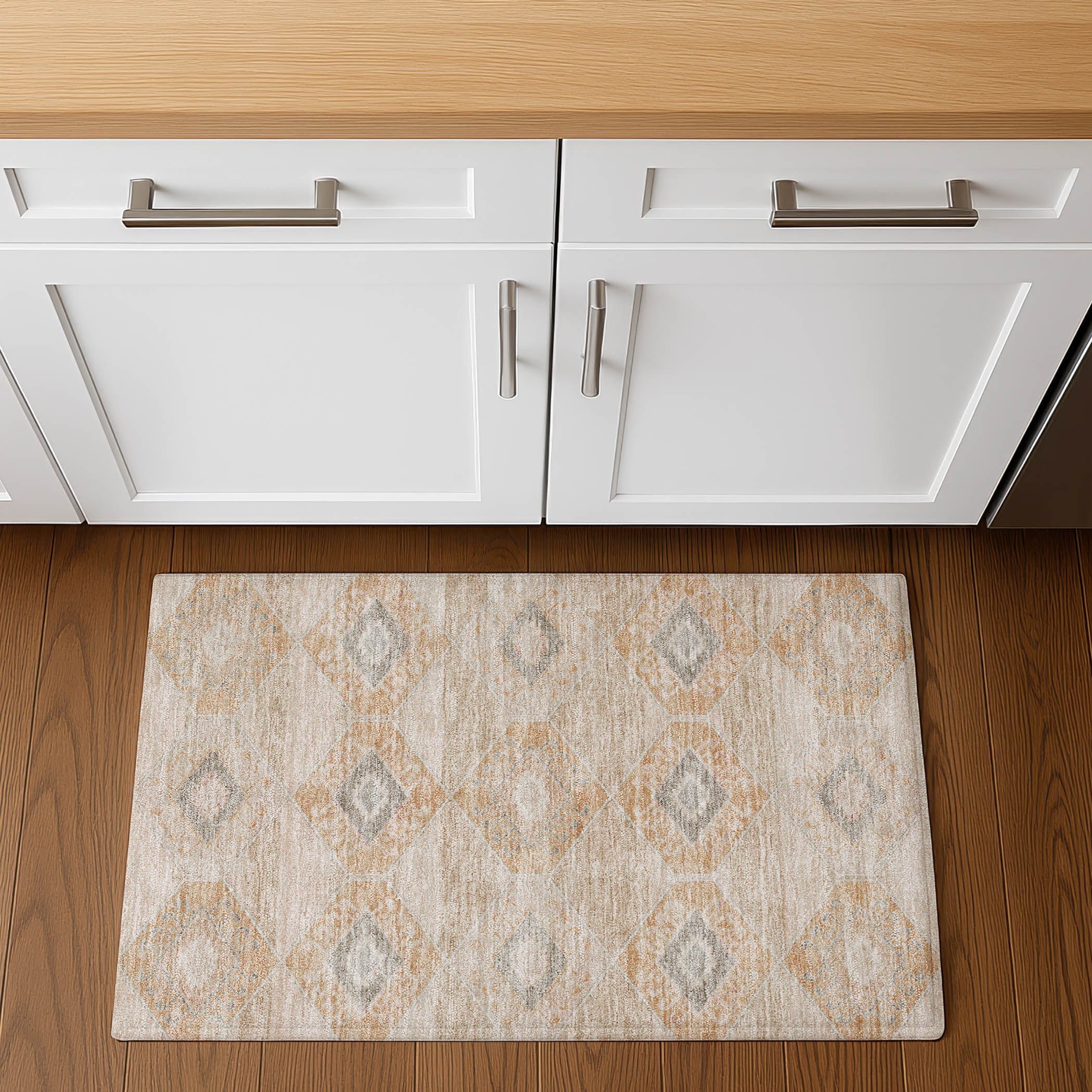 Florence Machine Washable Transitional Copper Orange Rug 1'8" x 2'6" #shape_Rectangle