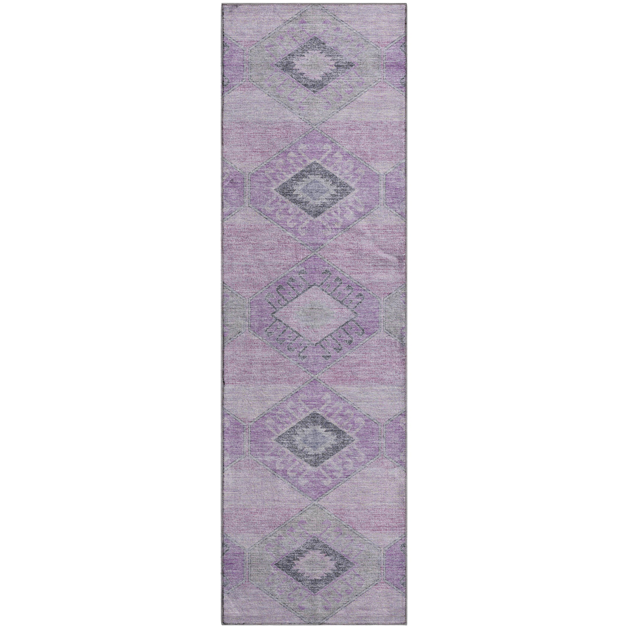 Florence Machine Washable Transitional Lavender Purple Rug 2'3" x 7'6" #shape_Runner