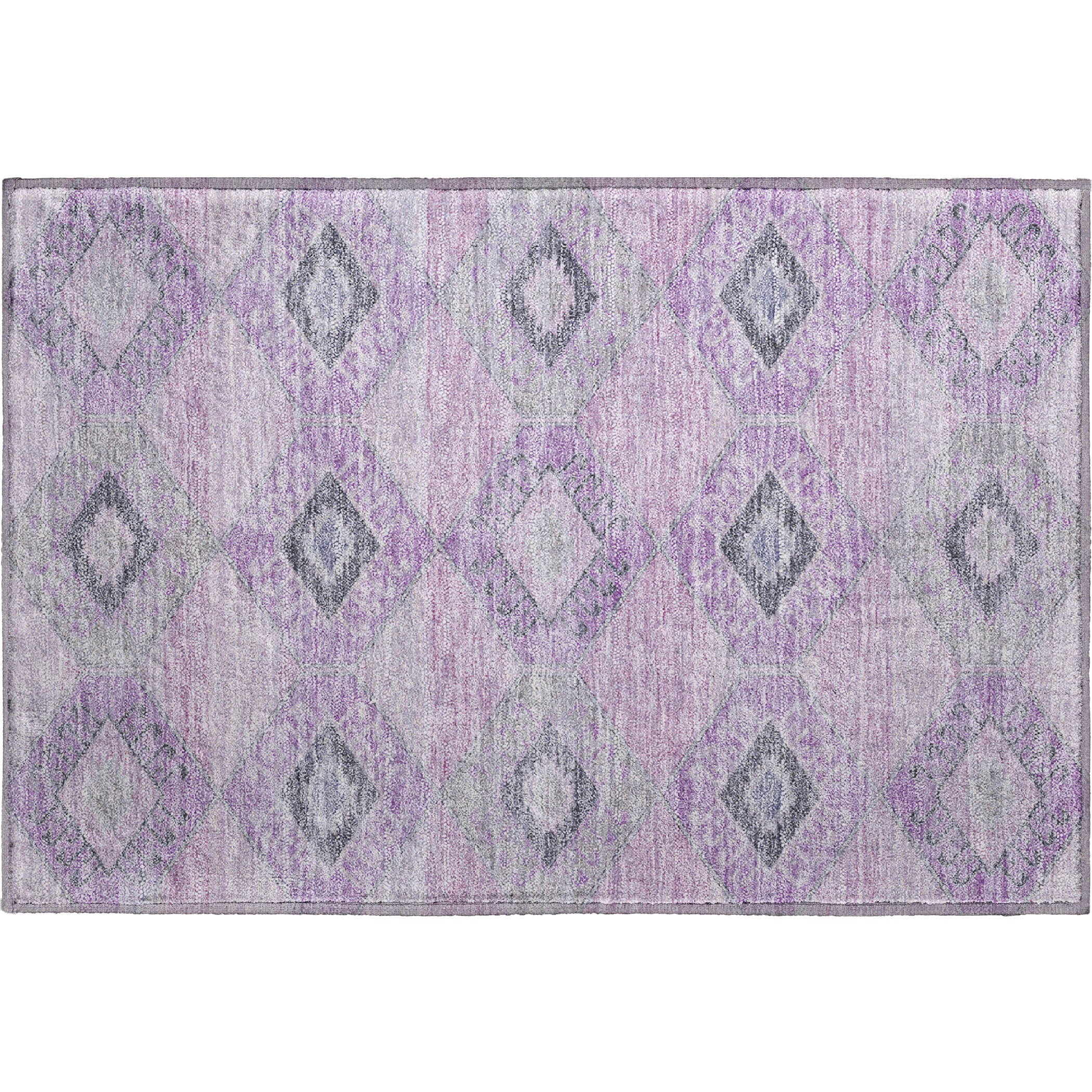 Florence Machine Washable Transitional Lavender Purple Rug 1'8" x 2'6" #shape_Rectangle