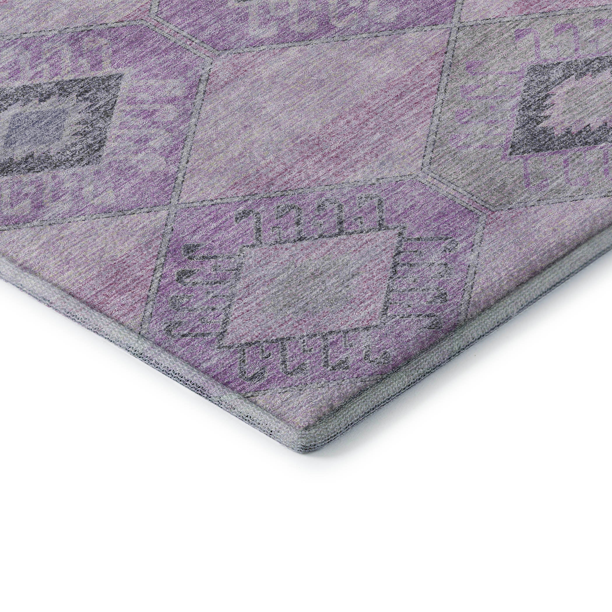 Florence Machine Washable Transitional Lavender Purple Rug 1'8" x 2'6" #shape_Rectangle
