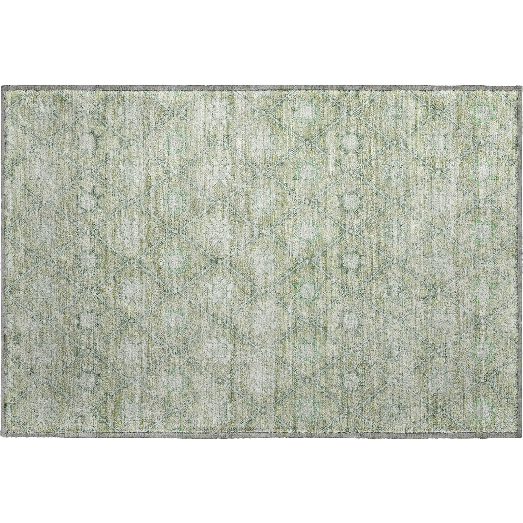 Siena Machine Washable Transitional Aloe Green Rug 1'8" x 2'6" #shape_Rectangle
